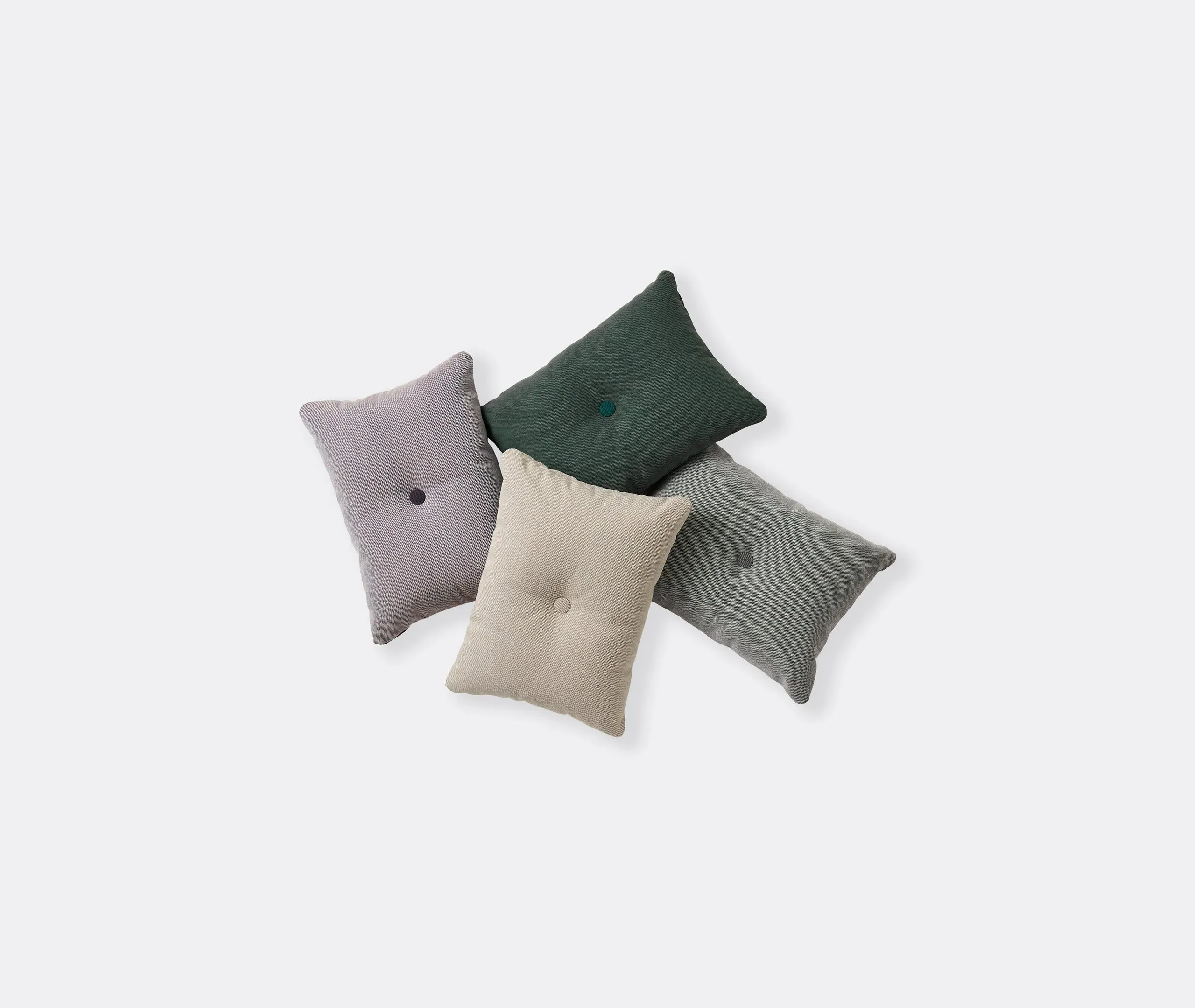 Dot Cushion with Button Detail - Green
