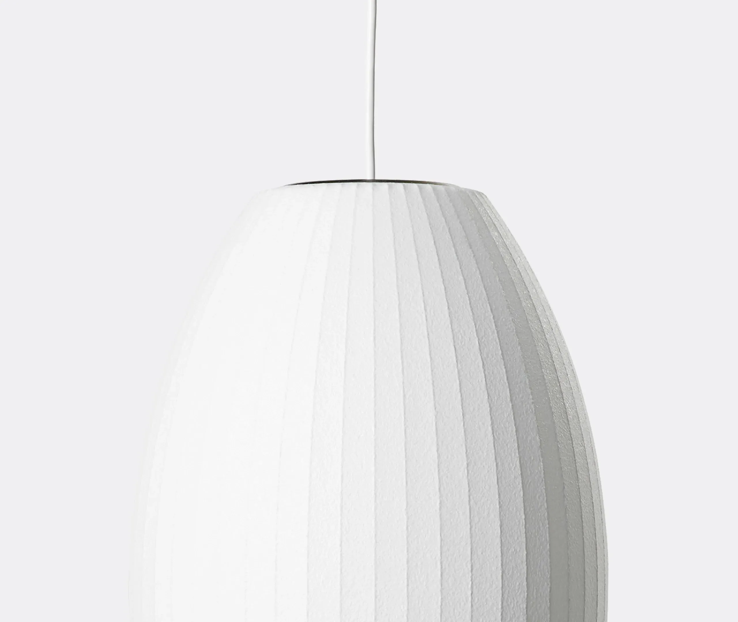 Large Cigar Bubble Pendant Light - White