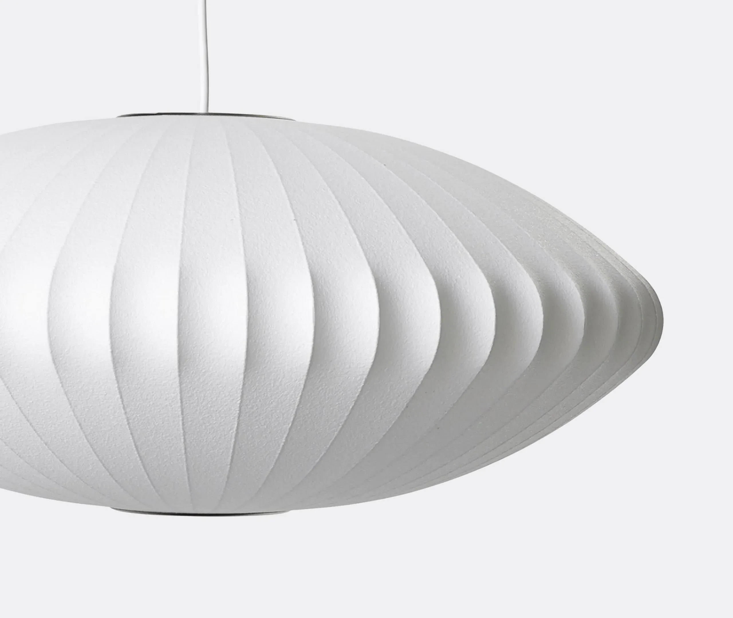 Large Saucer Pendant Light - White