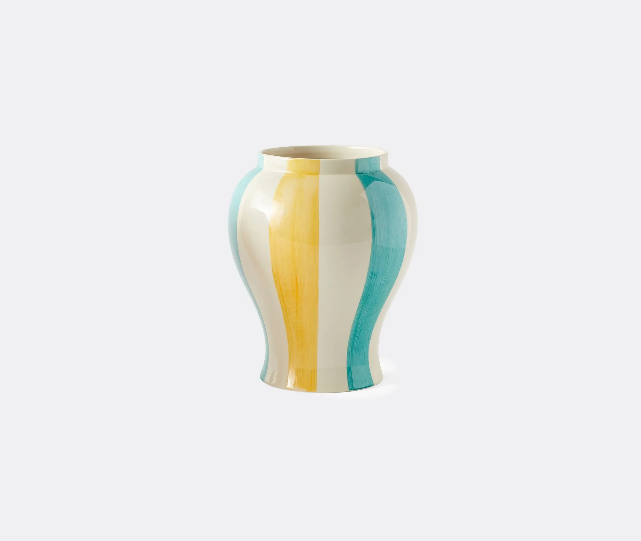 Large Striped Vase - Multicolor, Porcelain