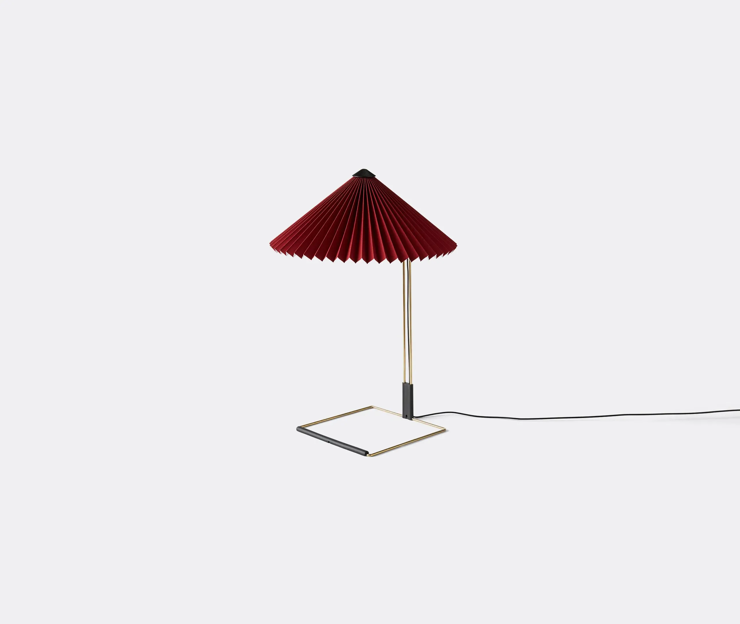 Large Table Lamp with Dimmer - Red, Cotton