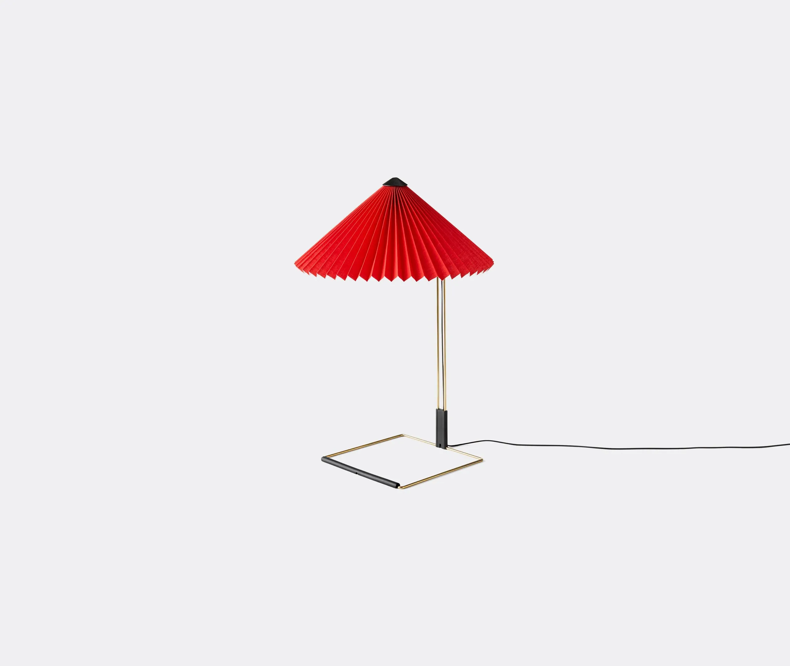 Large Table Lamp with Dimmer - Red, Cotton