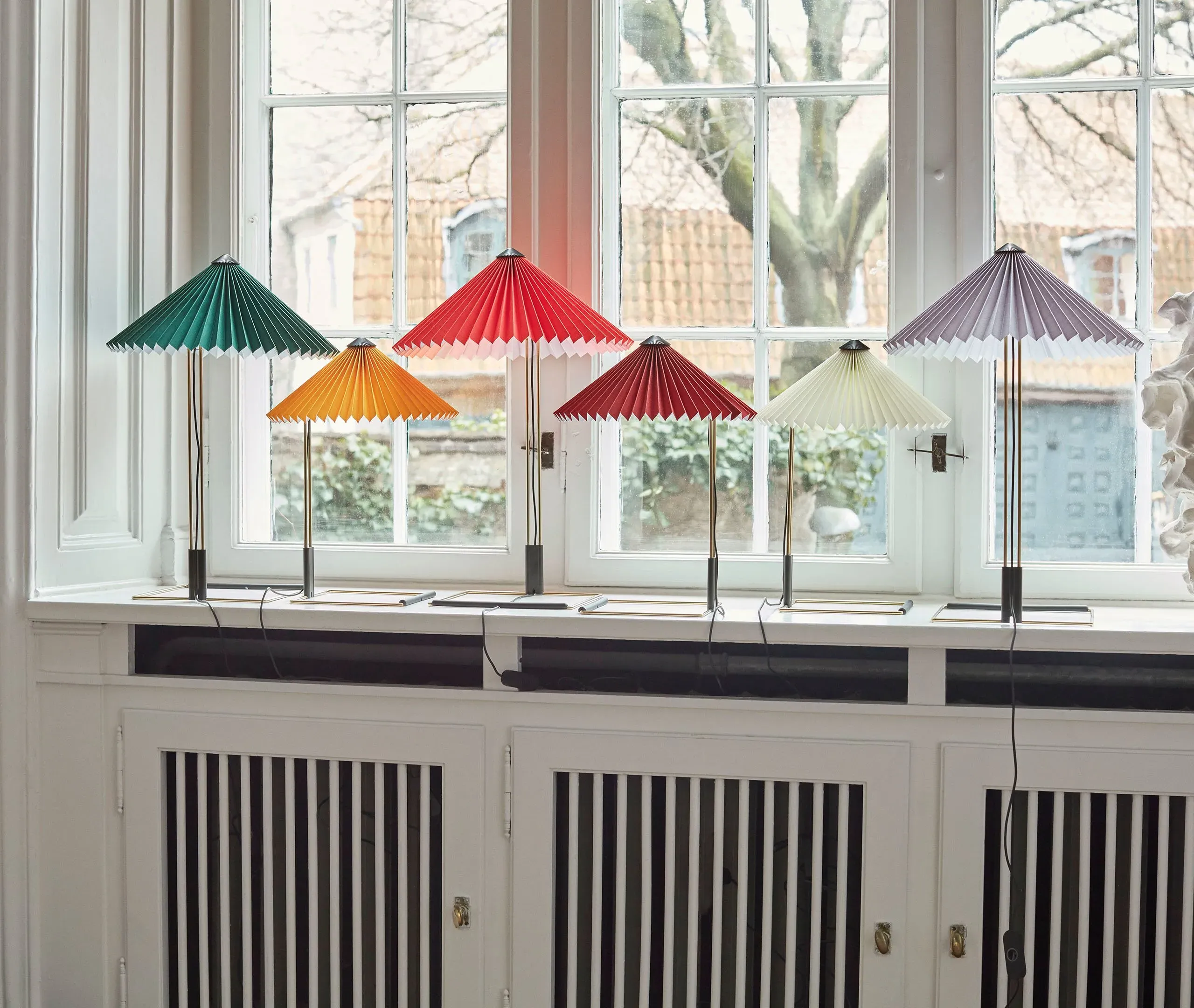 Large Table Lamp with Dimmer - White, Cotton