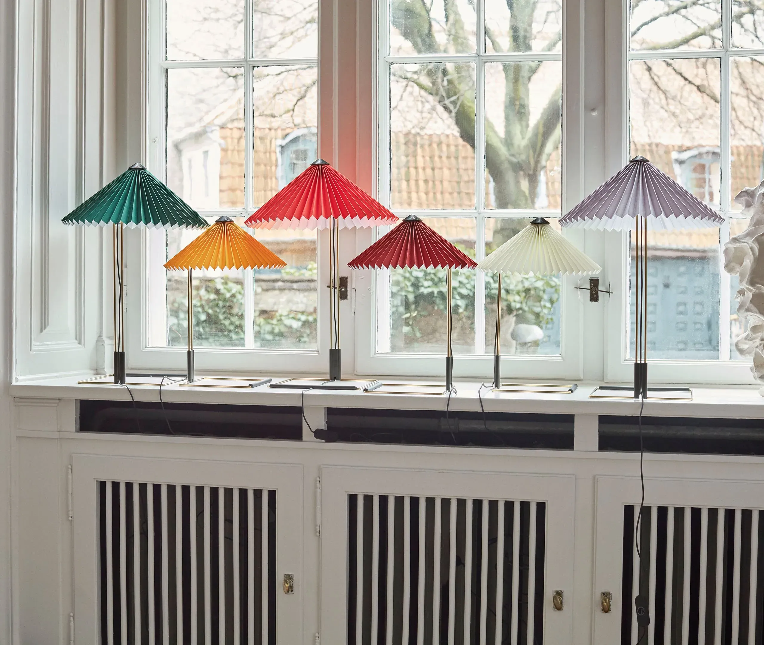 Matin Large Table Lamp - Bright Red, Cotton