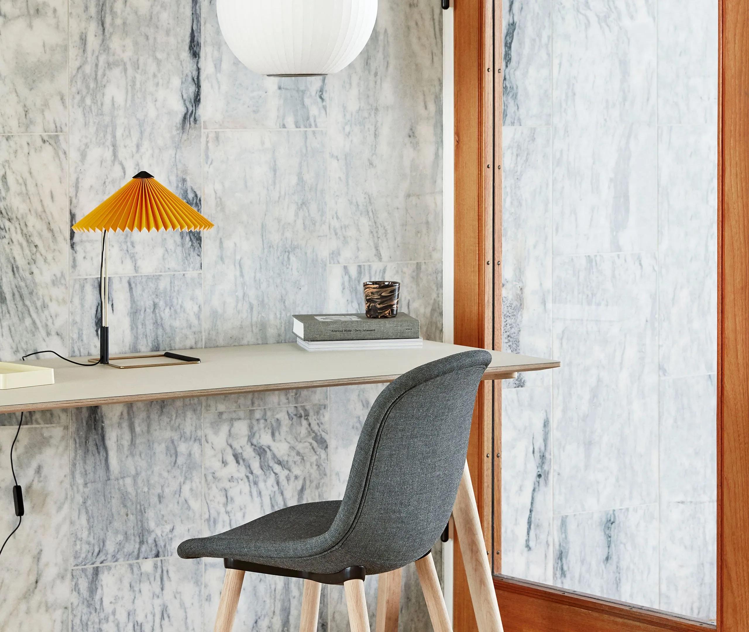 Matin Small Table Lamp - Yellow, Cotton