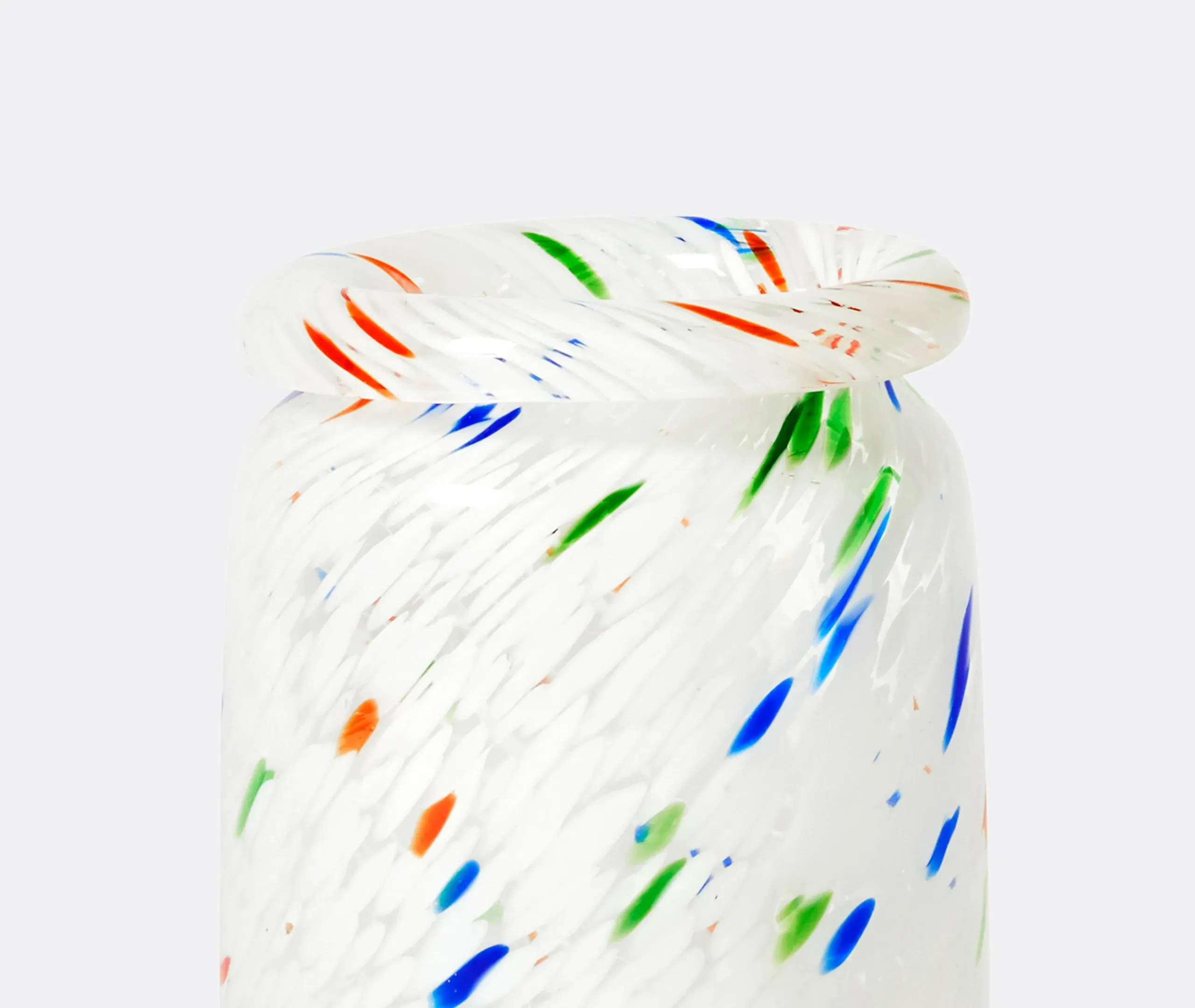 Medium Dotted Vase - White, Glass