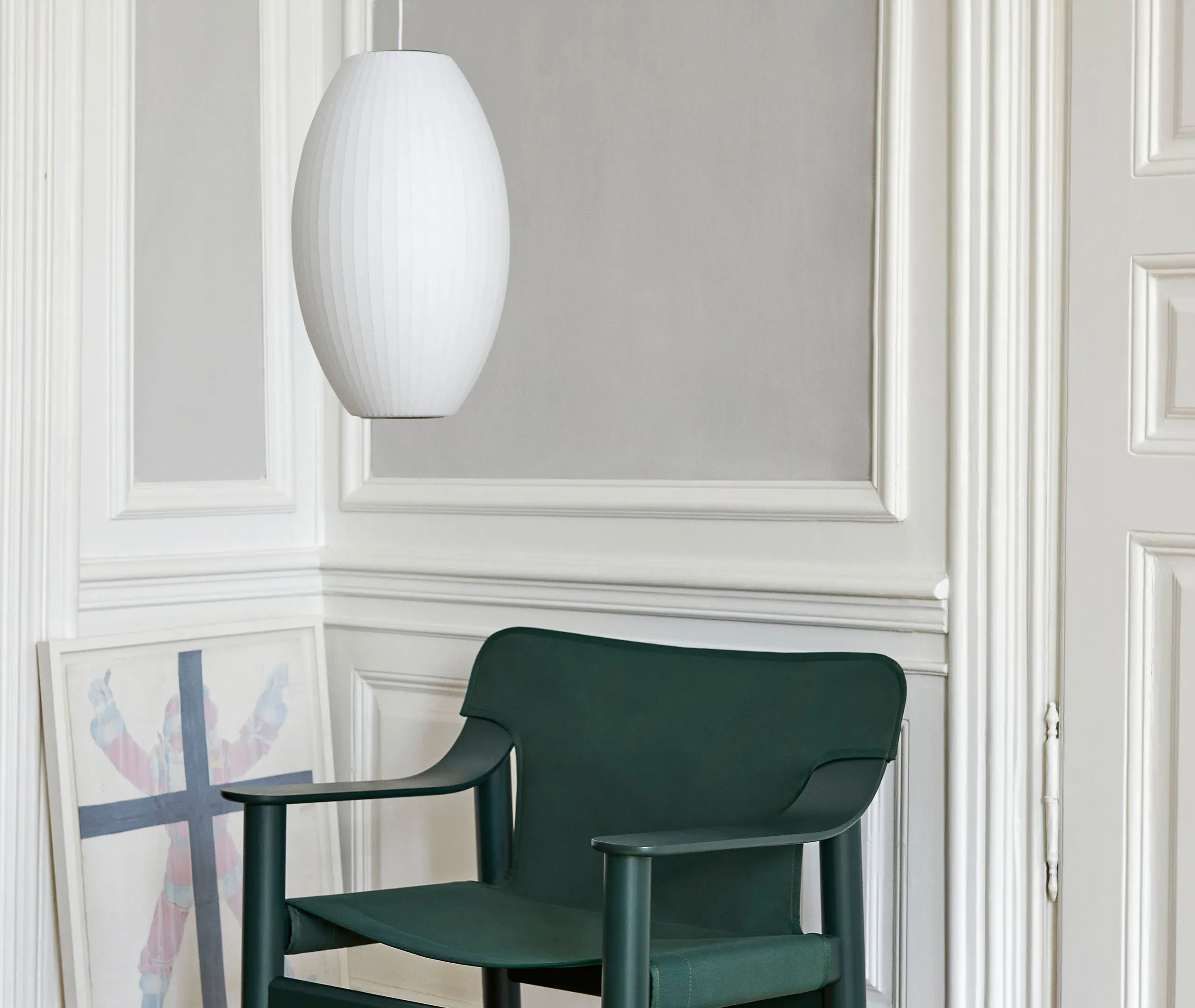 Nelson Cigar Bubble Large Pendant Light - White