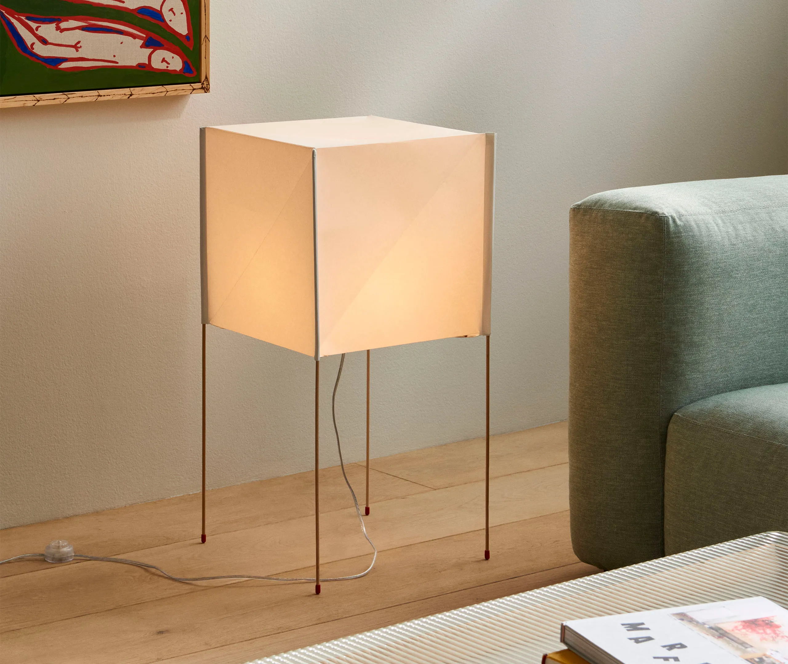 Paper Cube Floor Lamp EU Plug - White