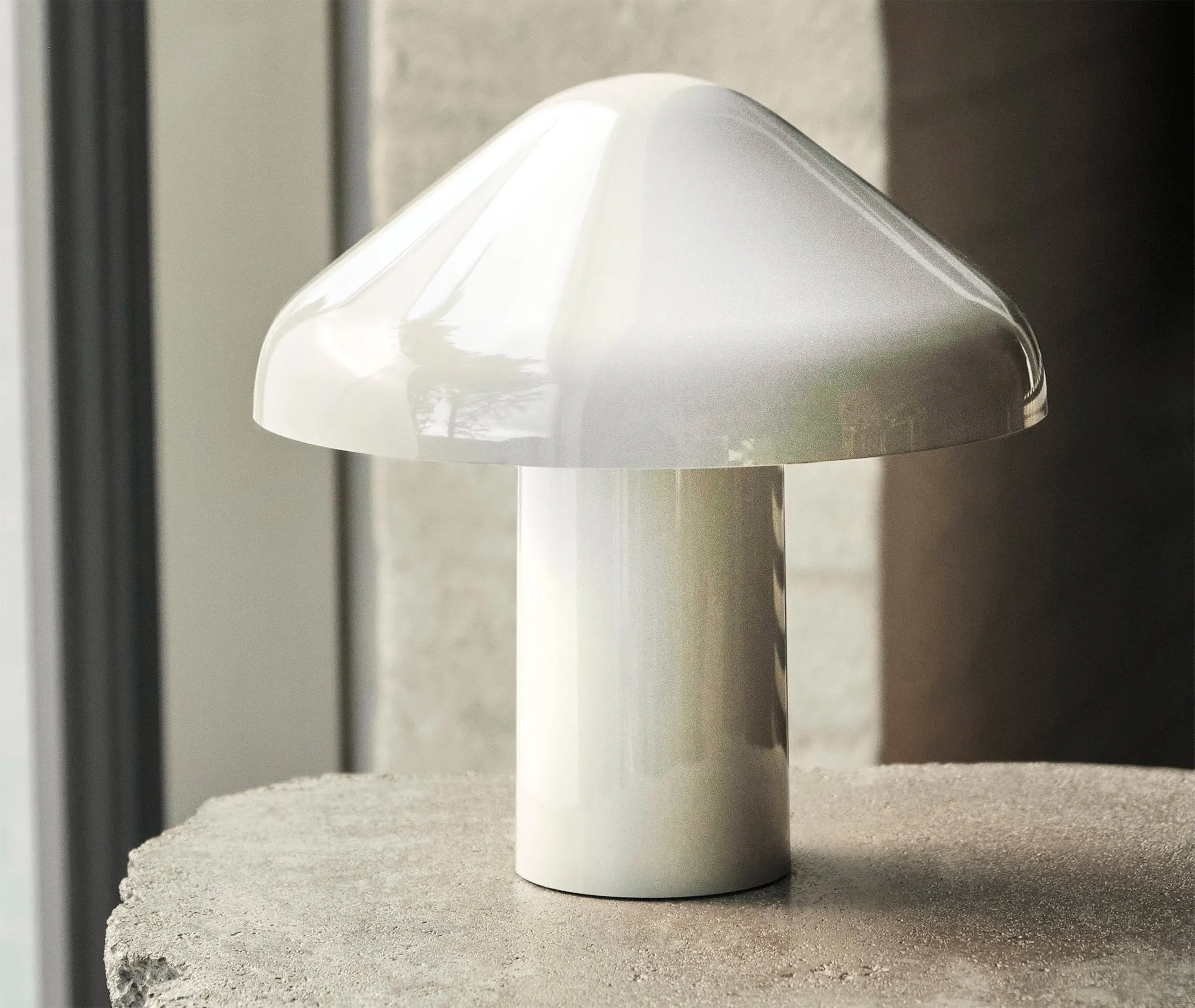 Portable Lamp Battery Operated - White, Polycarbonate