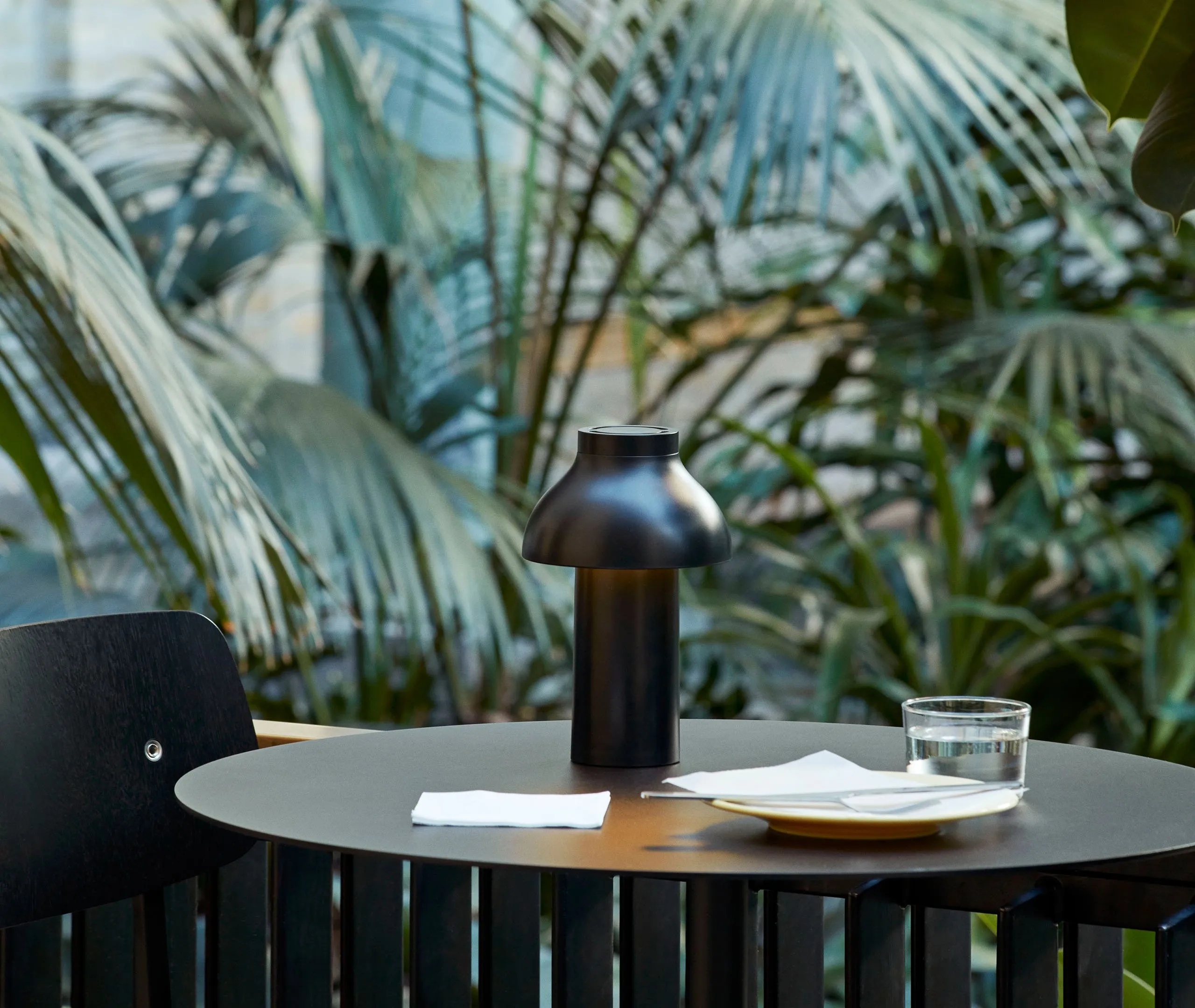 Portable Table Lamp Battery Powered - Black, Plastic