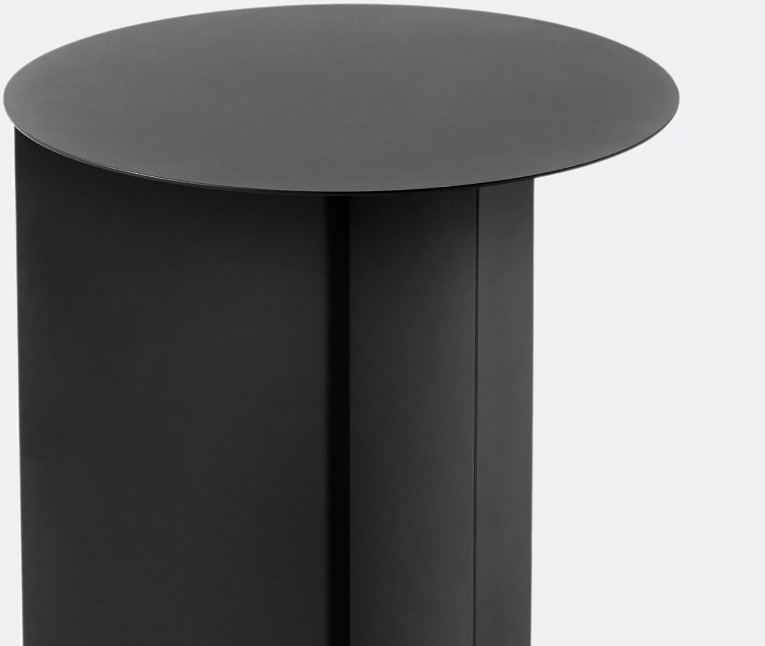 Round Side Table High - Black, Steel
