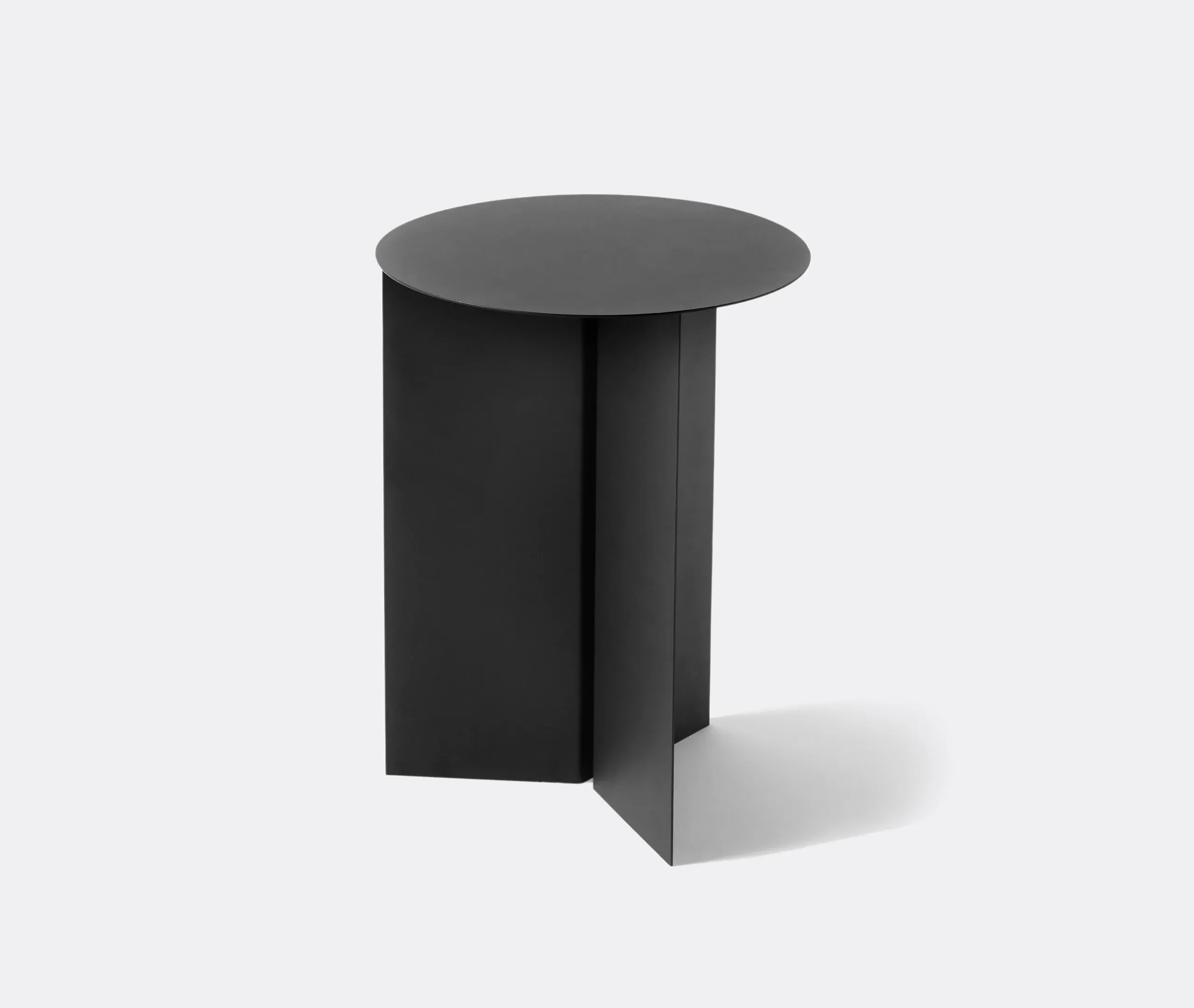 Round Side Table High - Black, Steel image