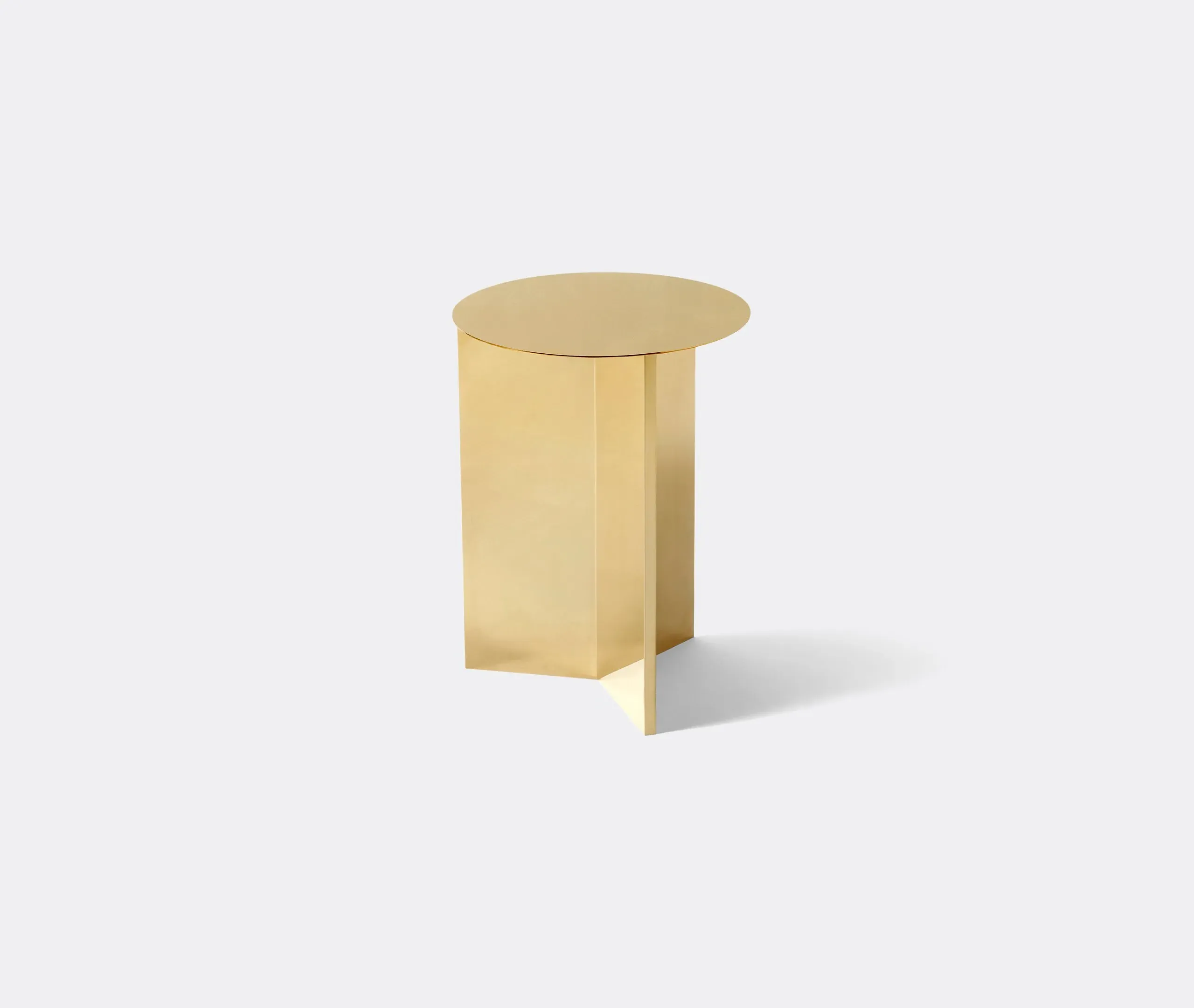Round Side Table High - Brass, Steel