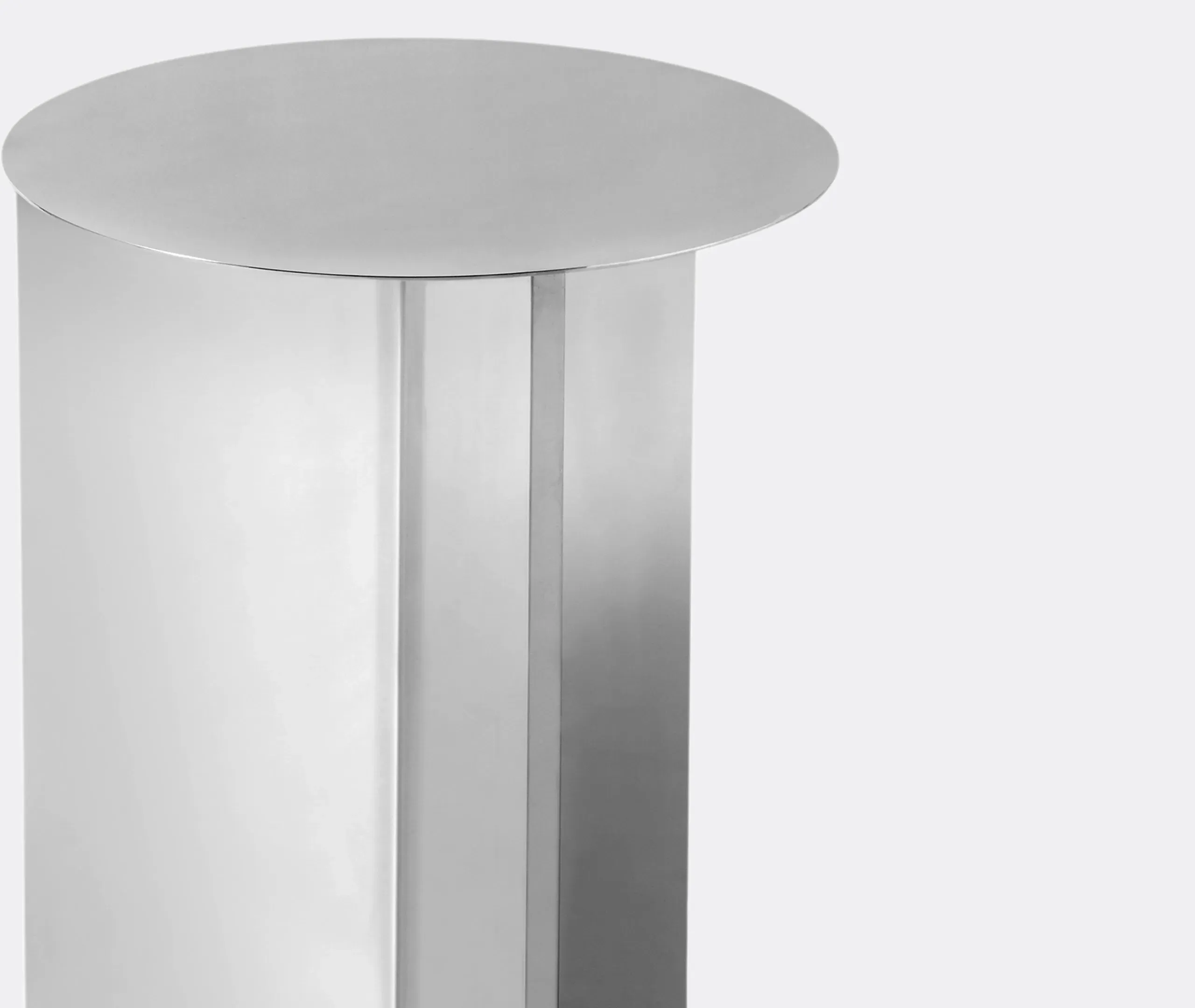Round Side Table High - Mirror, Steel