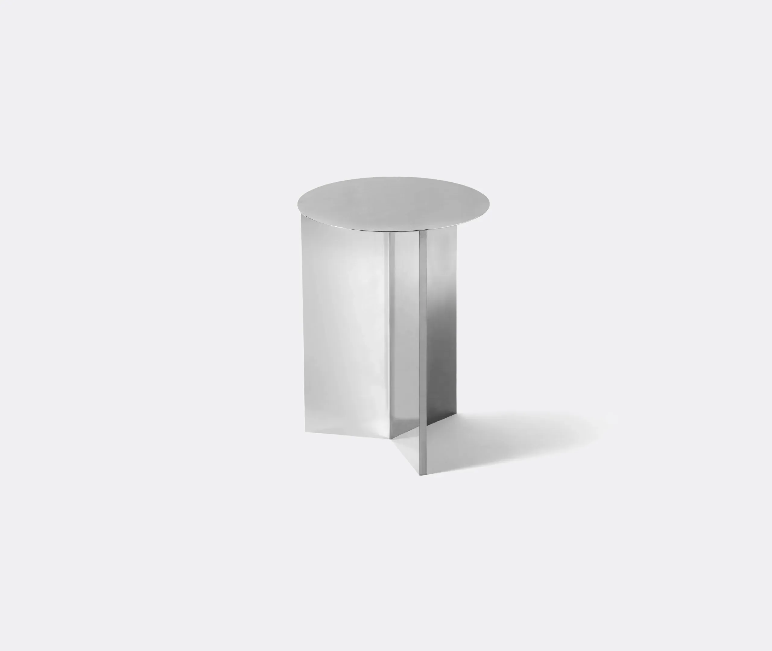 Round Side Table High - Mirror, Steel