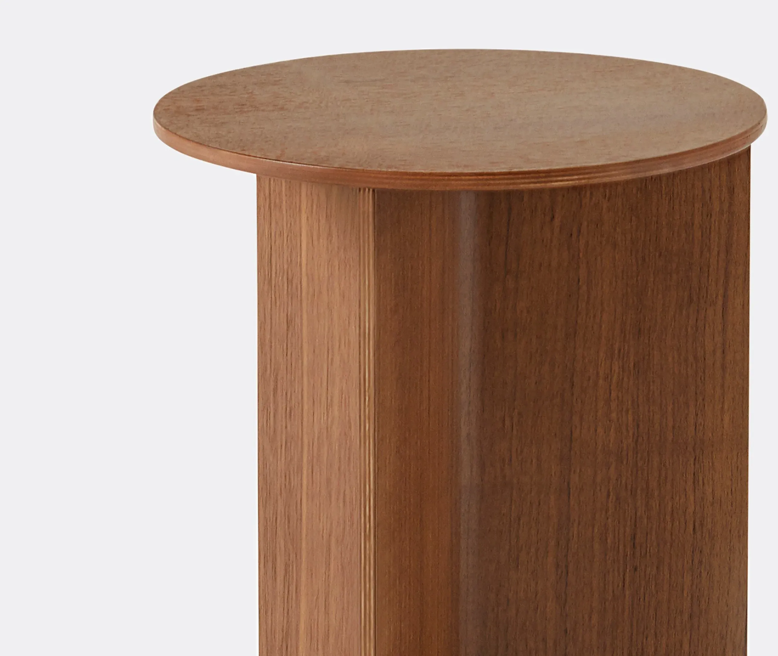 Round Side Table High - Walnut, Wood