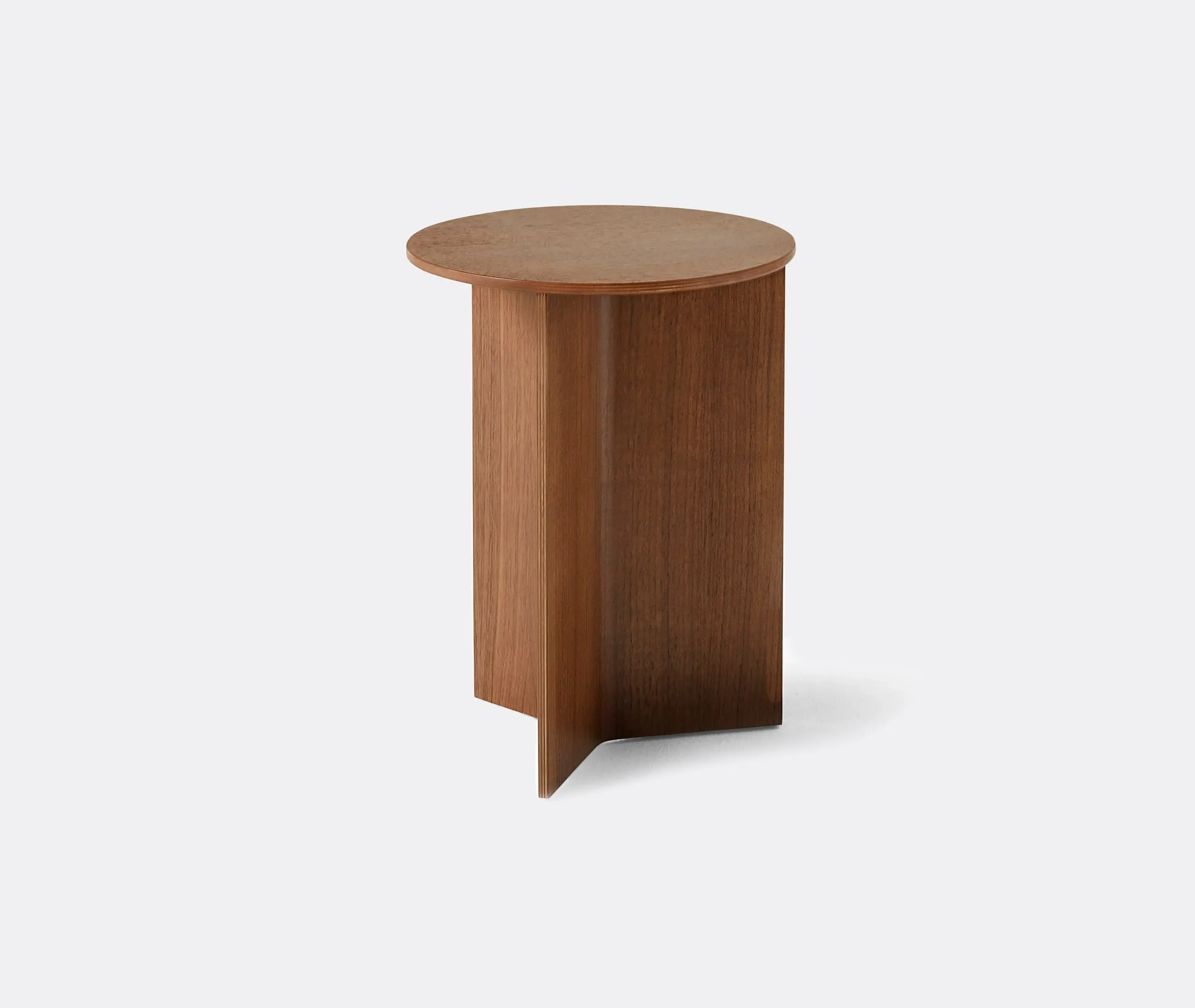 Round Side Table High - Walnut, Wood
