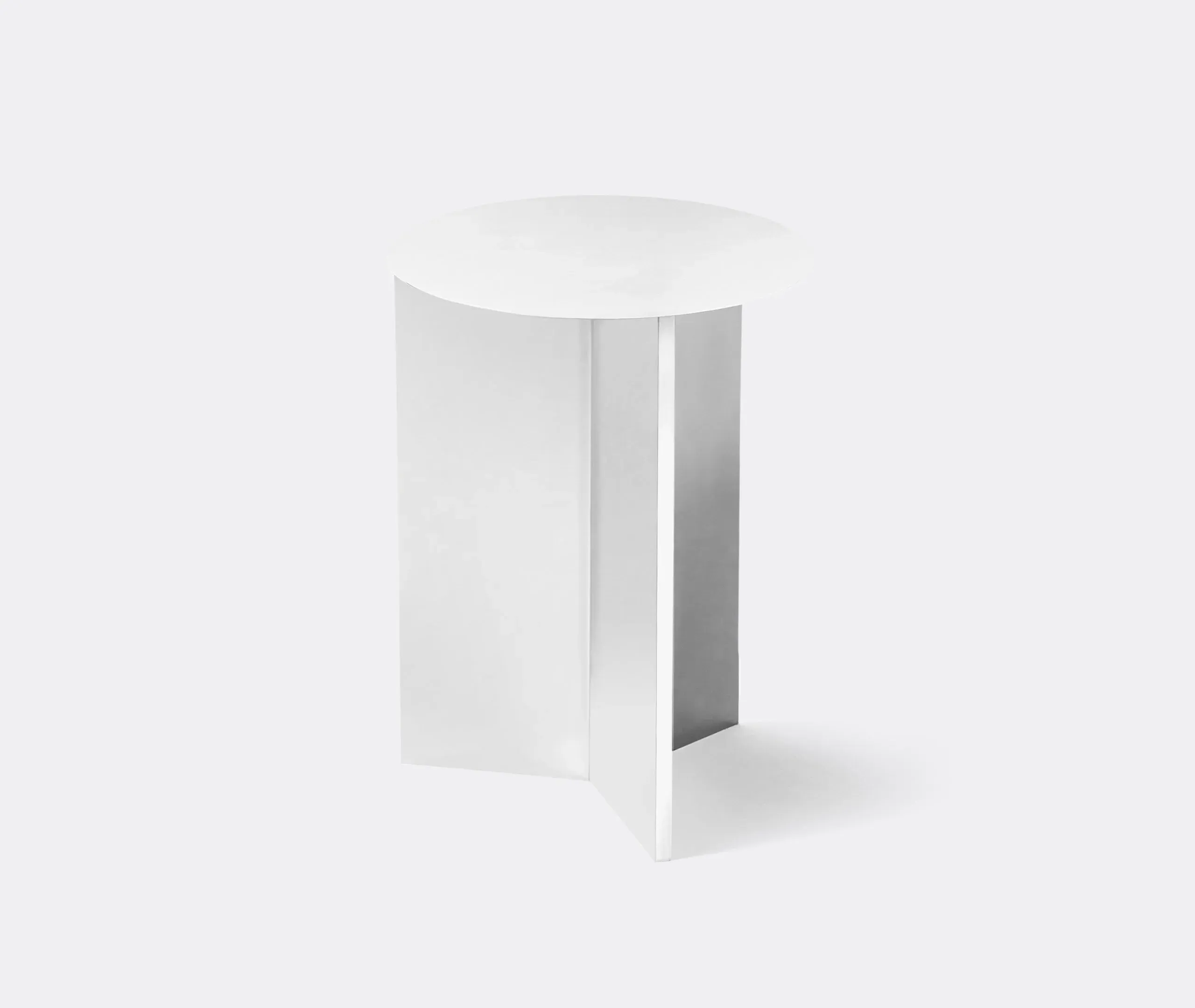 Round Side Table High - White, Steel