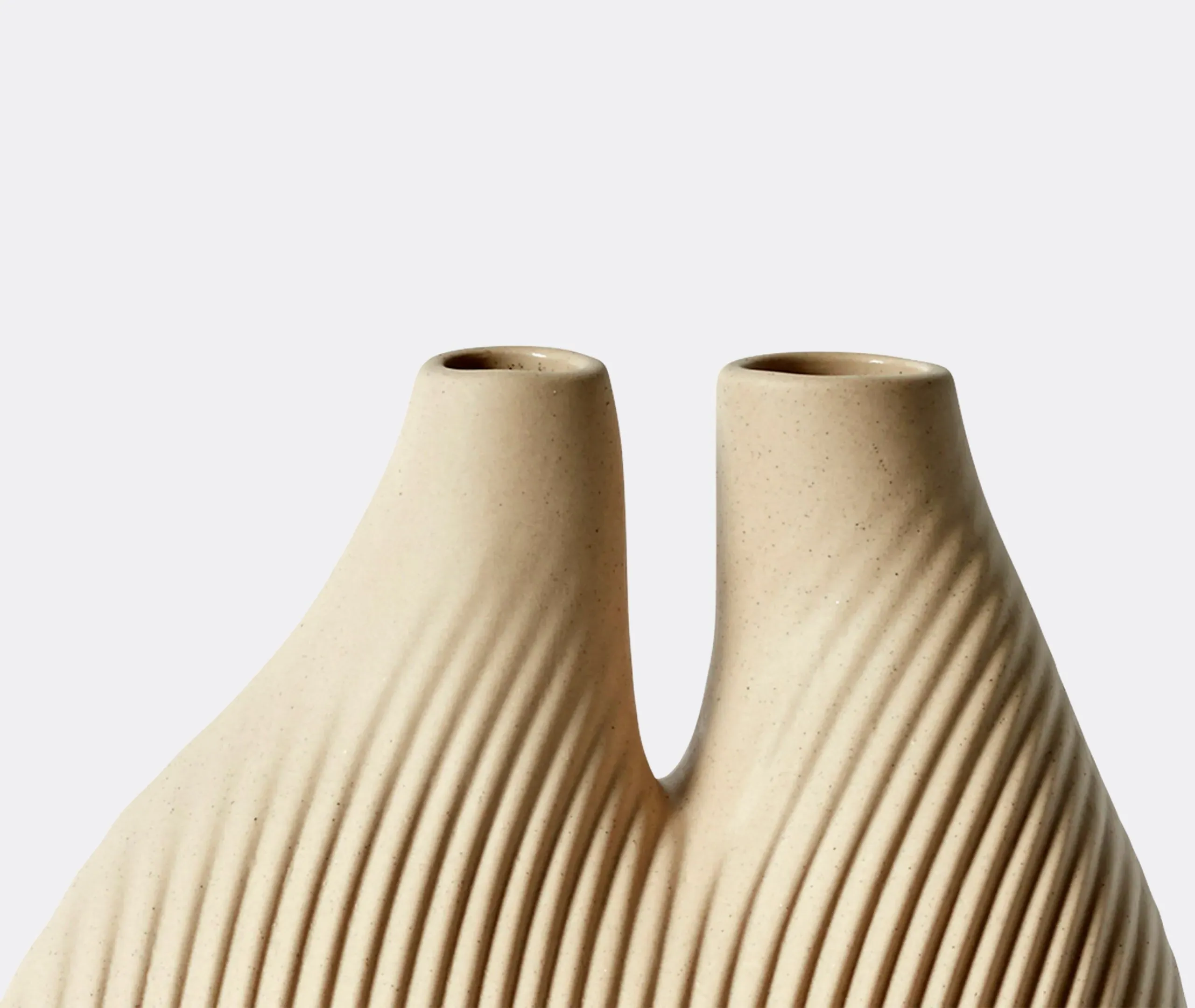 Sculptural Vase - Light Beige, Stoneware
