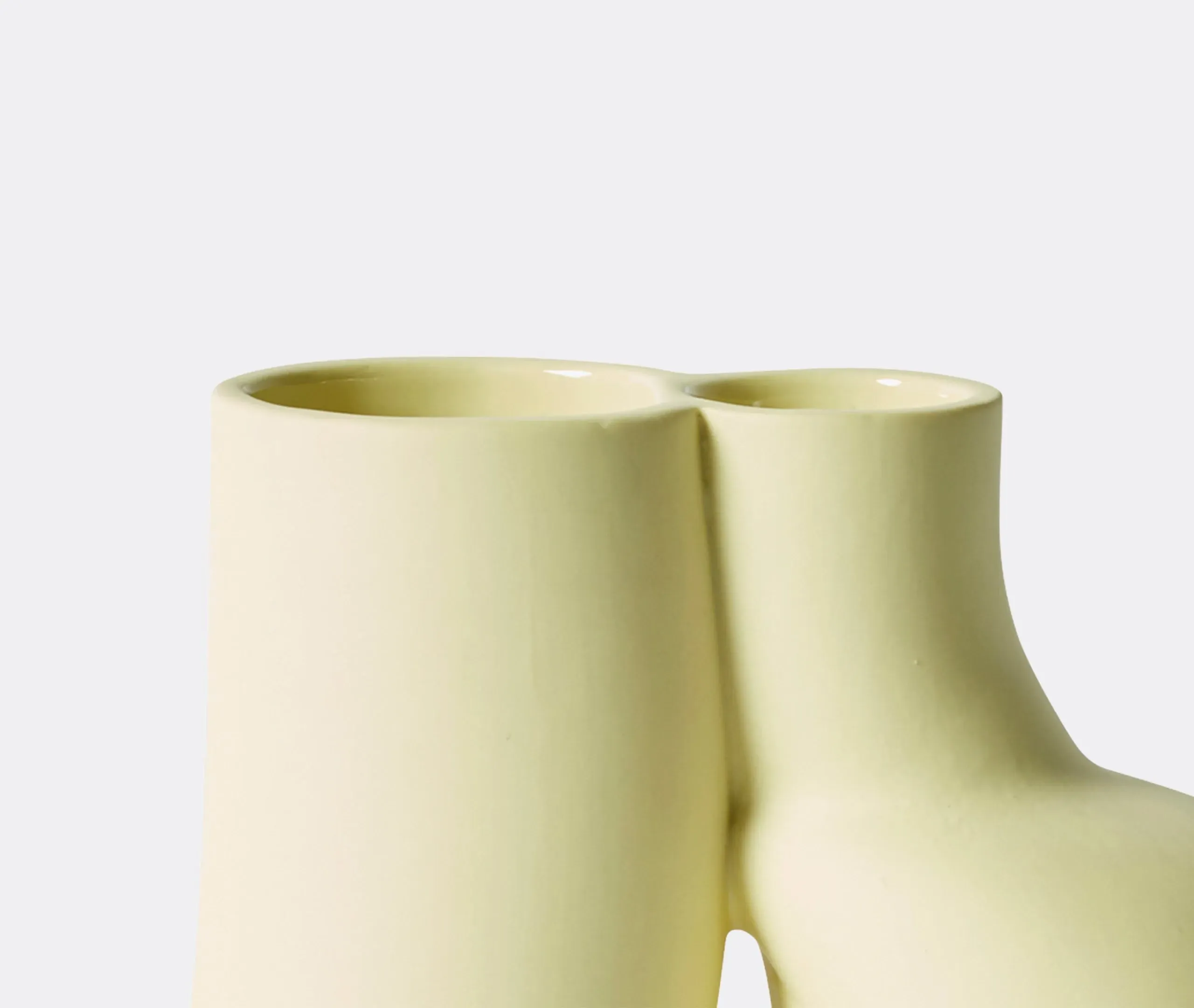 Sculptural Vase - Soft Yellow, Stoneware