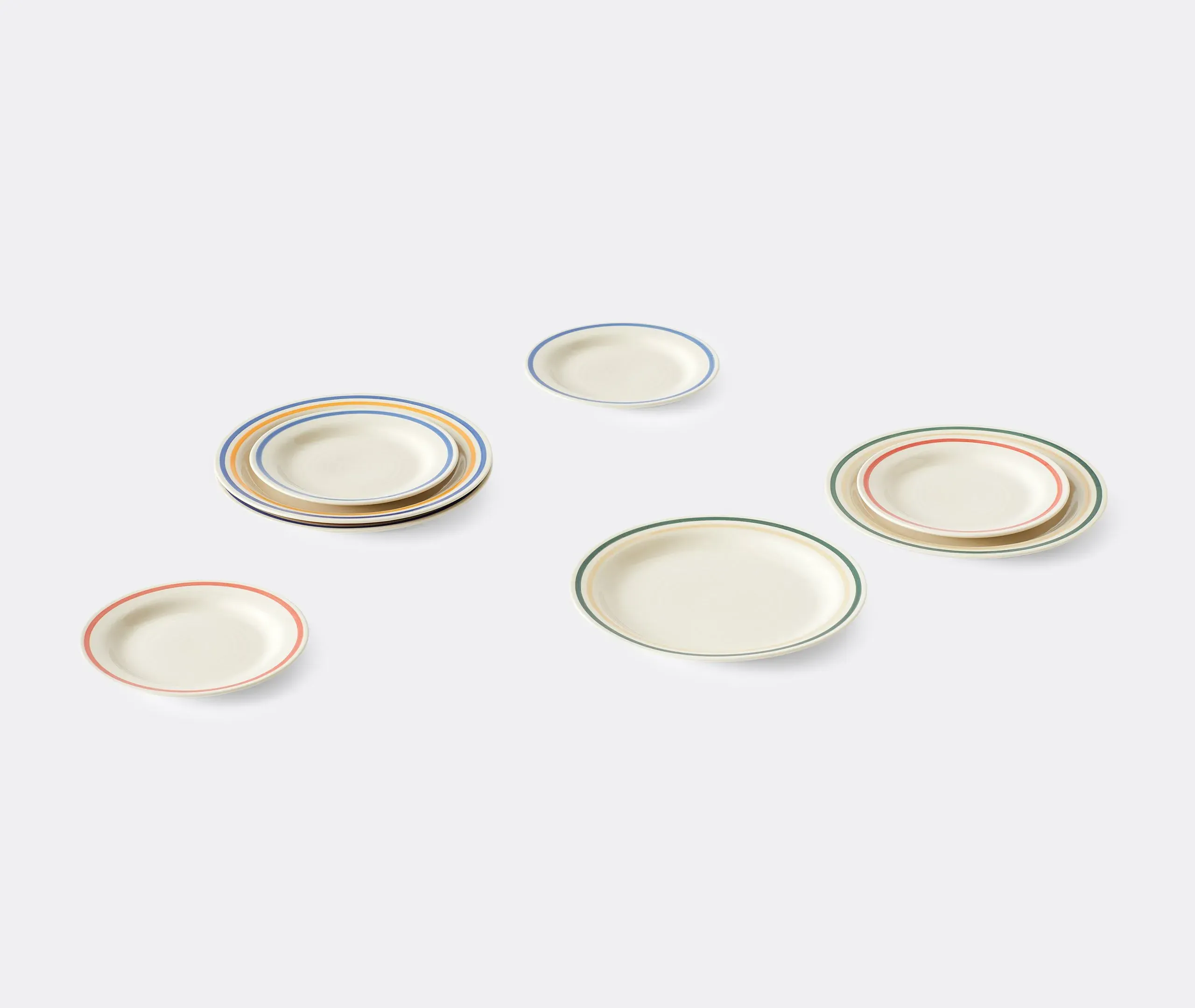 Small Plate Set of Two - Red, Porcelain