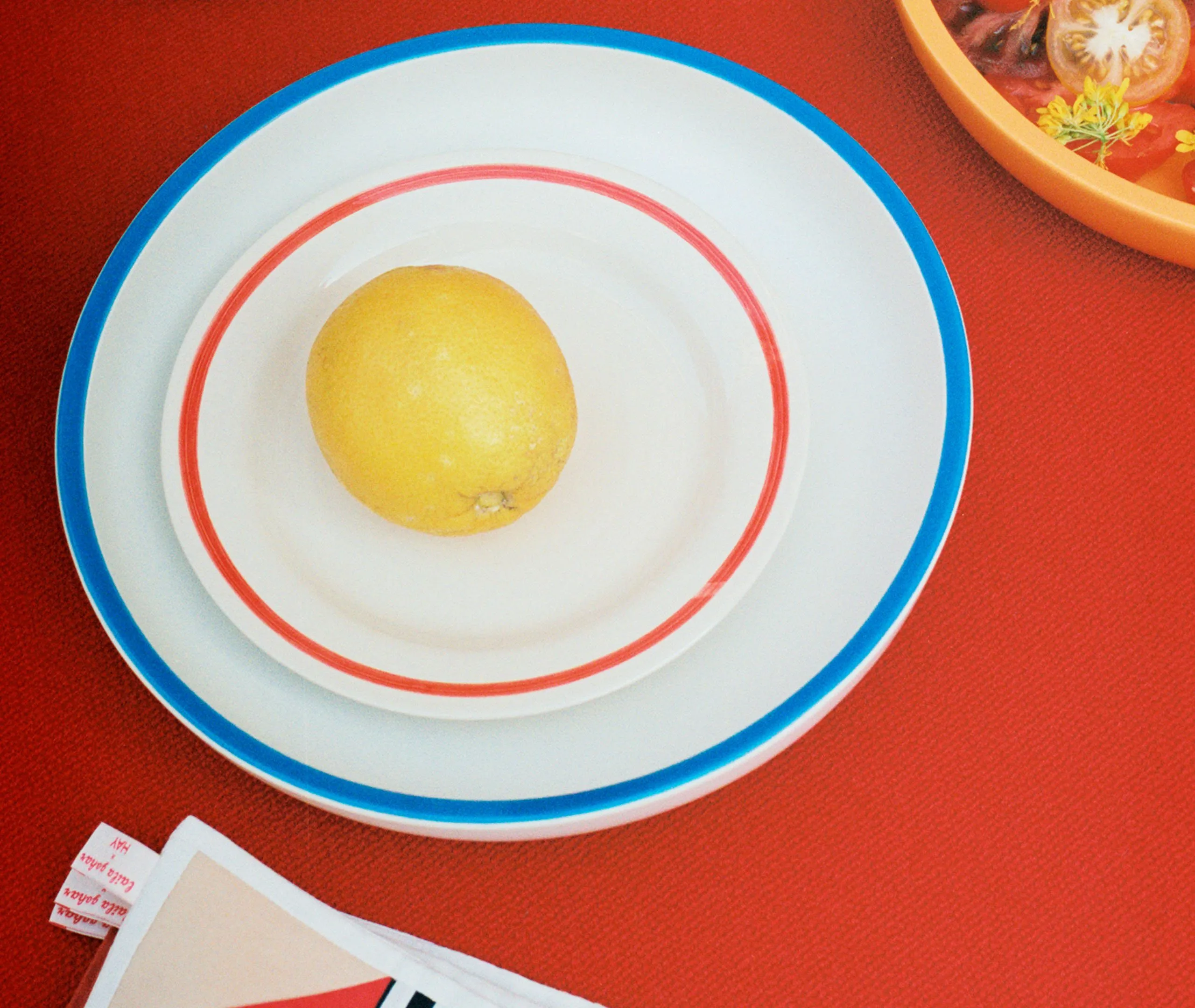 Small Plate Set of Two - Red, Porcelain