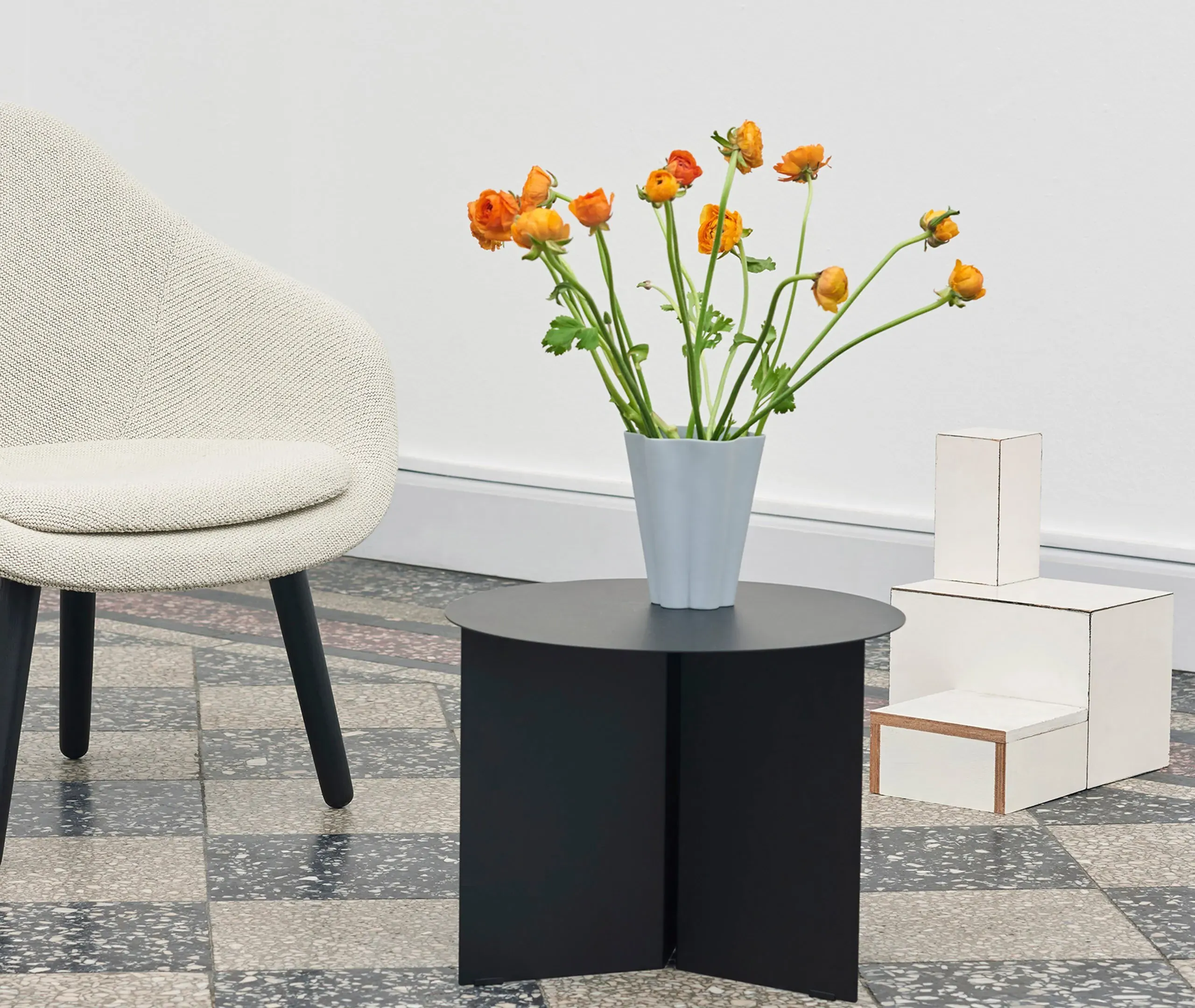 Small Round Side Table - Black, Steel