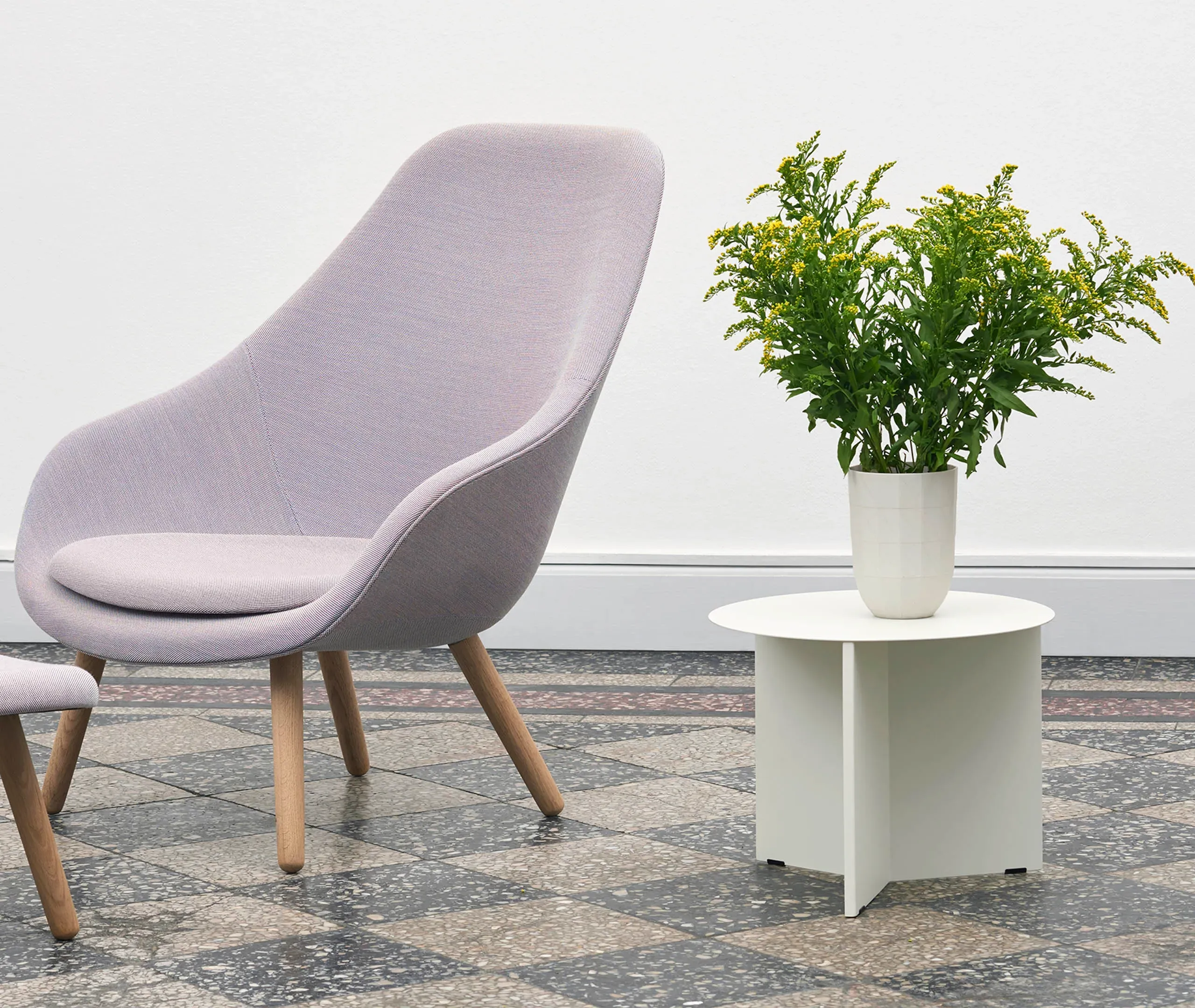 Small Round Side Table - White, Steel