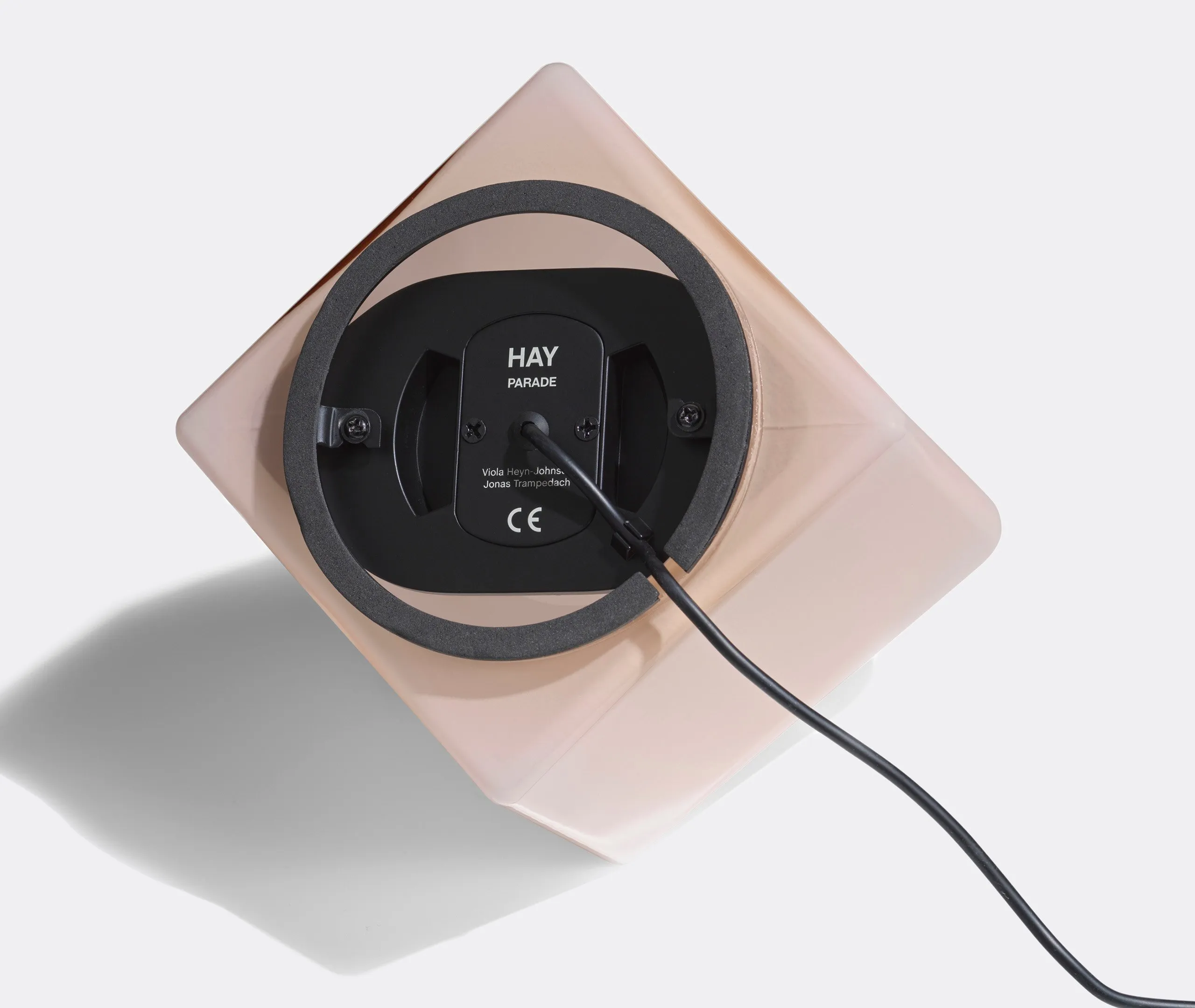 Small Table Lamp with EU Plug - Pink, Glass