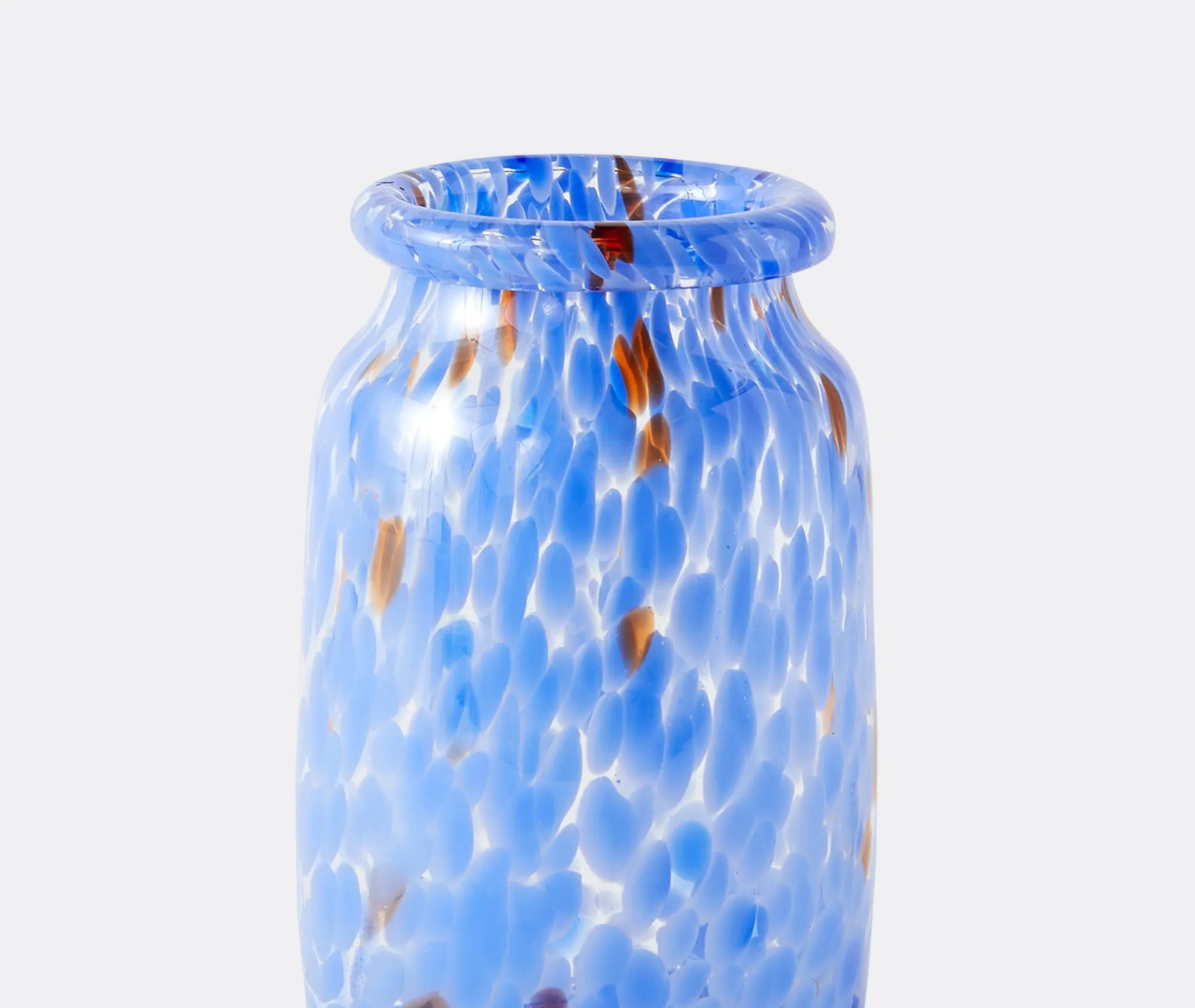 Splash Medium Roll Neck Vase - Blue