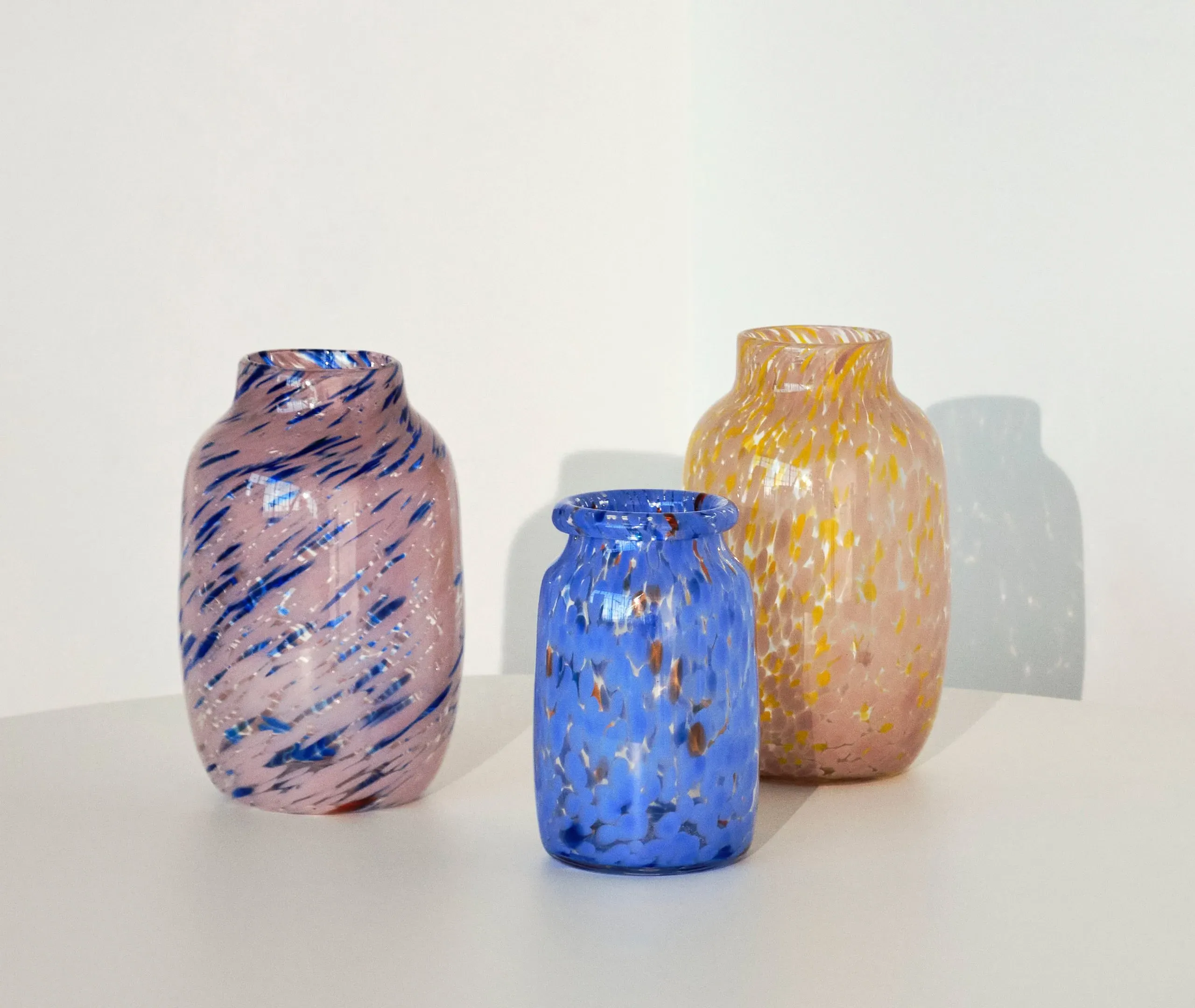 Splash Medium Roll Neck Vase - Blue