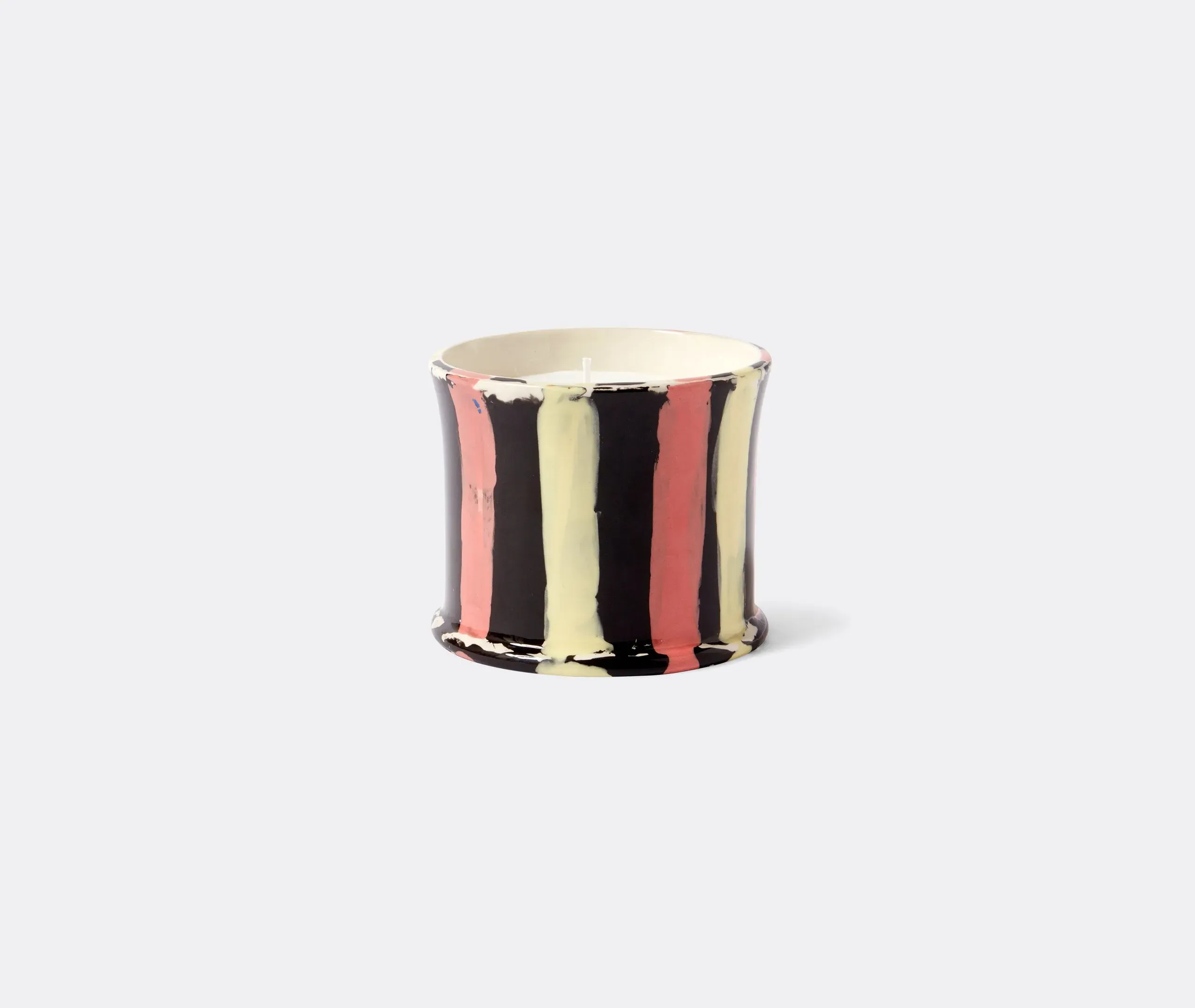 Stripe Scented Candle - Orange, Stoneware image