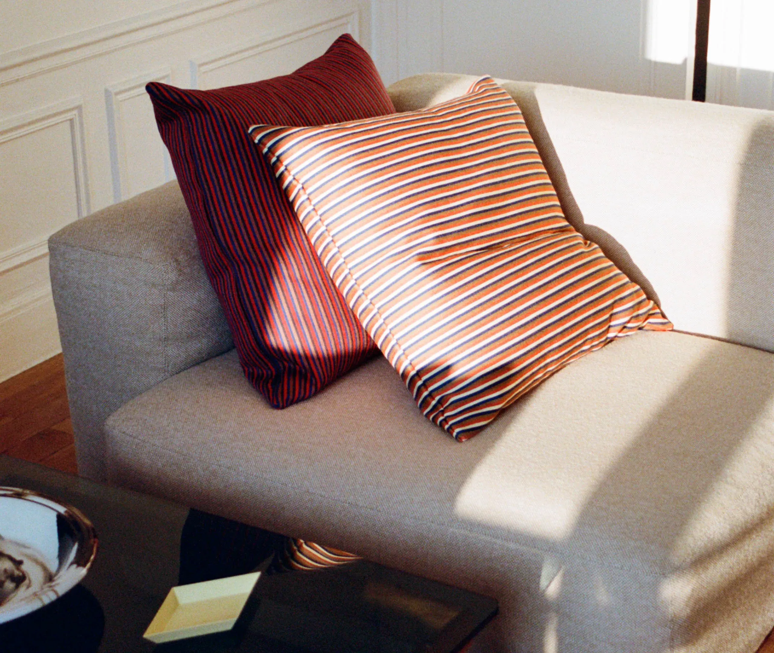 Striped Cushion - Red, Fabric