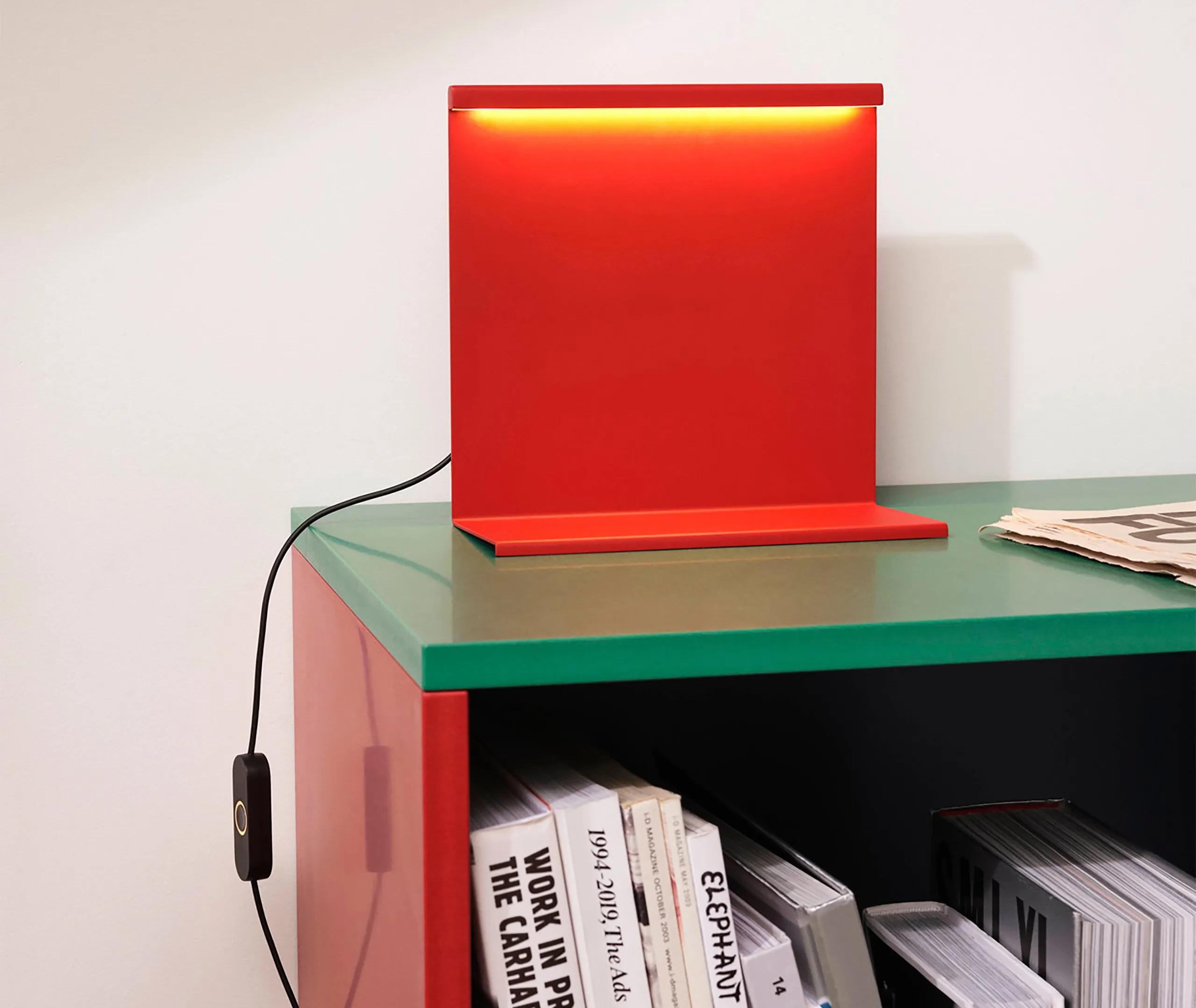 Table Lamp with Downlight - Red, Steel