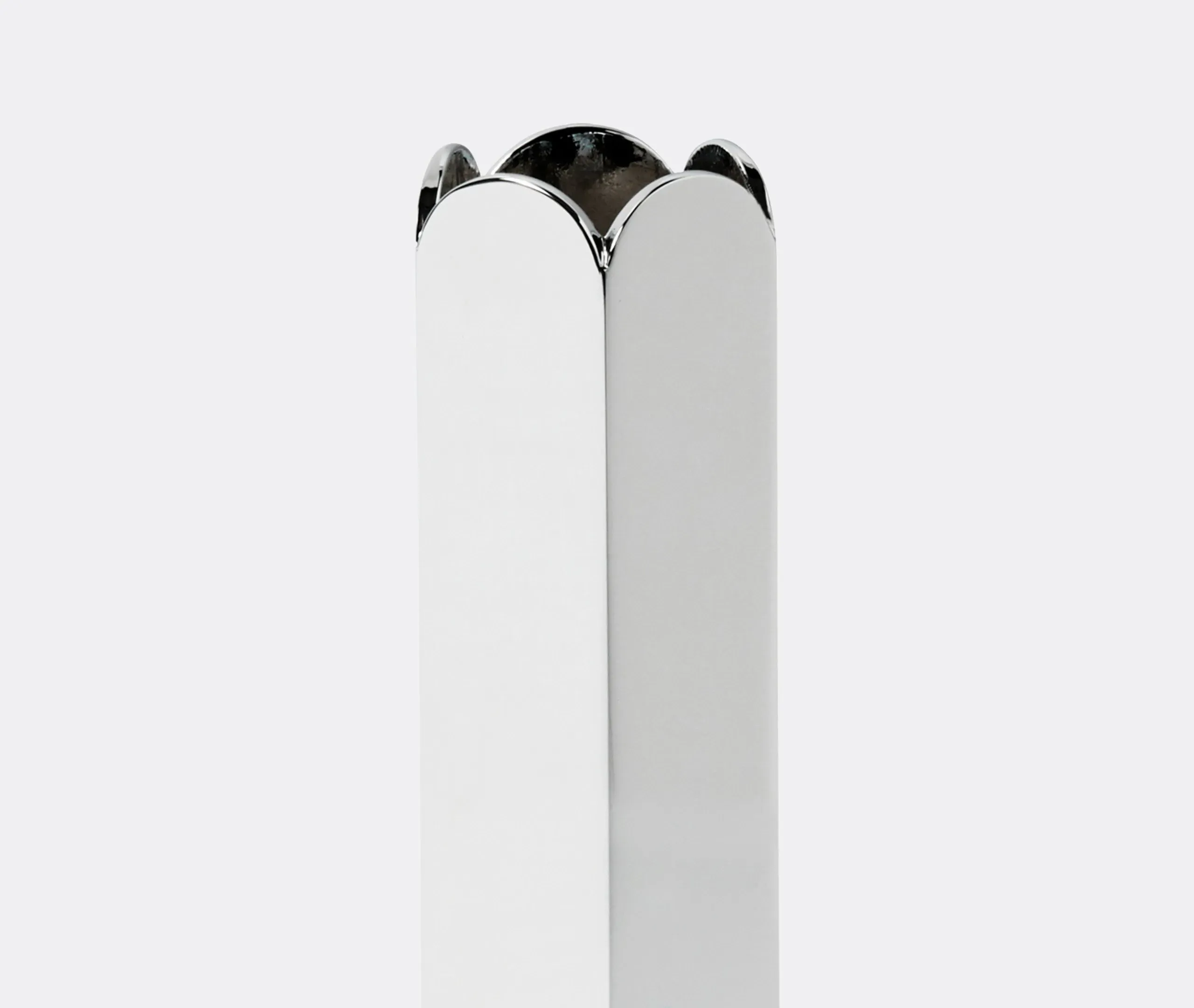 Tall Candleholder with Arcs - Mirror, Zinc Alloy