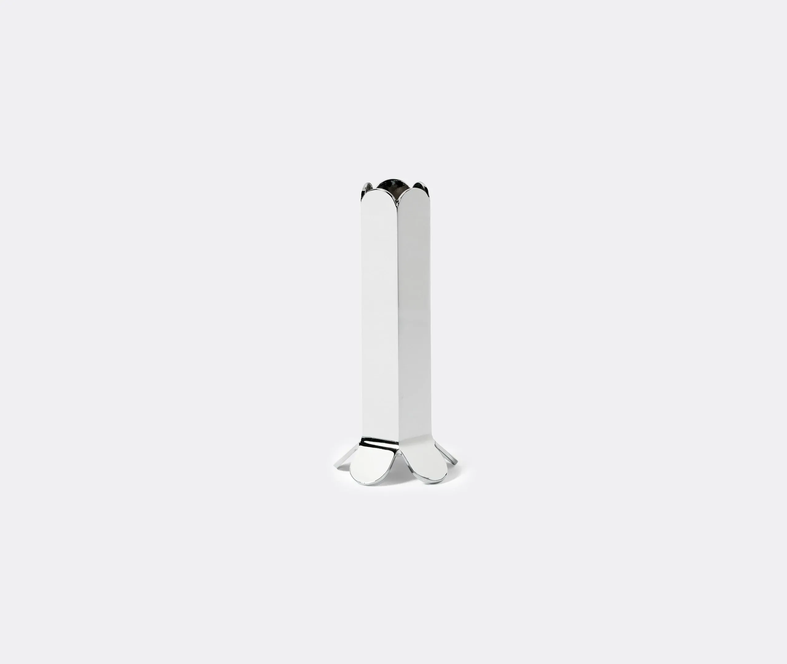 Tall Candleholder with Arcs - Mirror, Zinc Alloy image