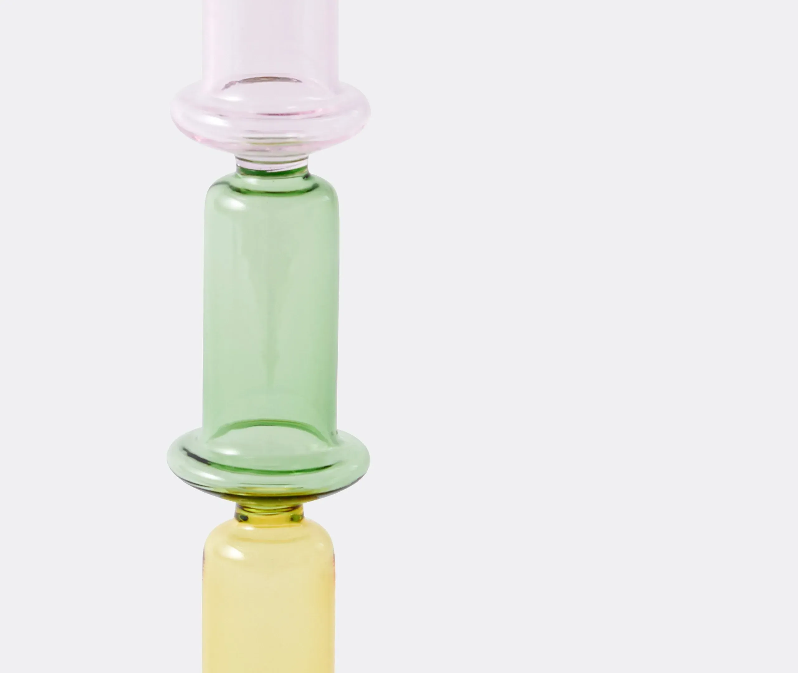 Tall Stripe Candleholder - Multicolor, Glass