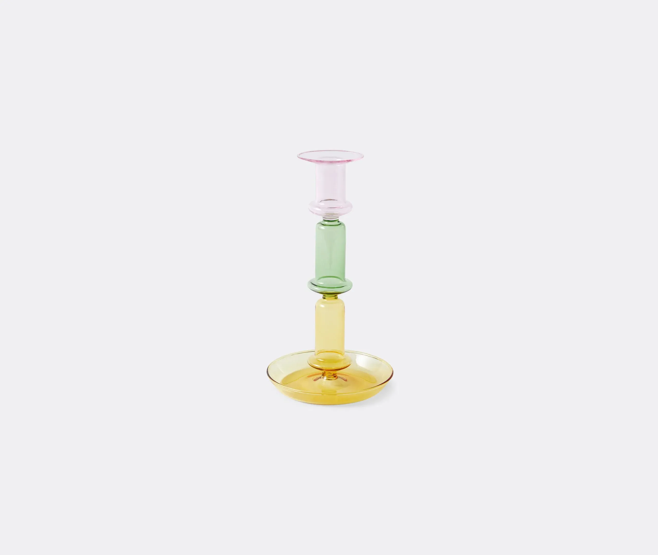 Tall Stripe Candleholder - Multicolor, Glass