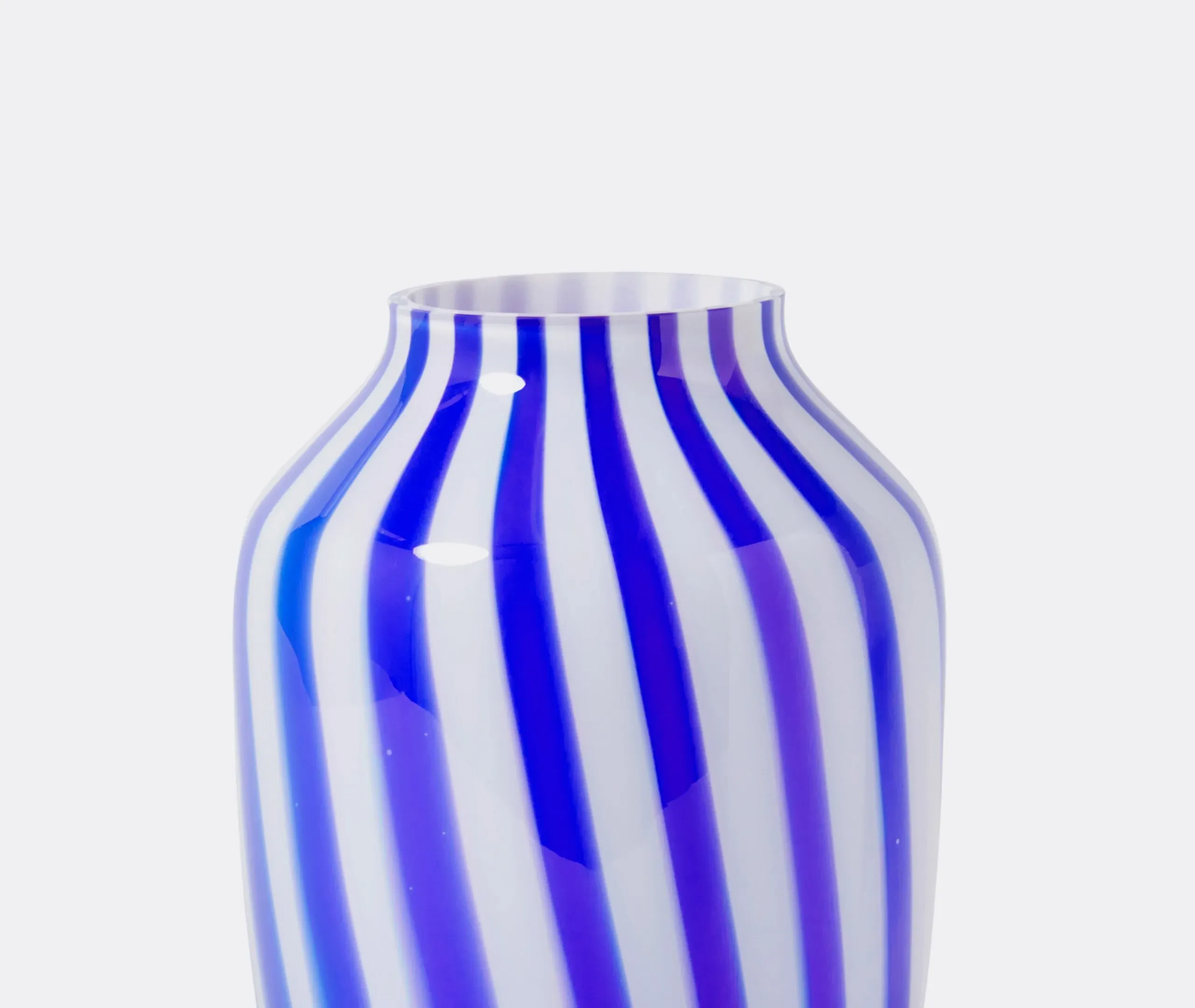 Tall Vase with Stripes - Blue, Glass