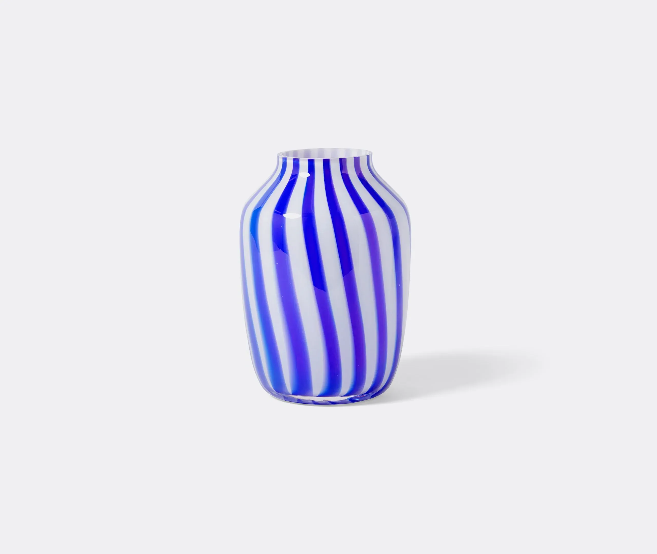 Tall Vase with Stripes - Blue, Glass image