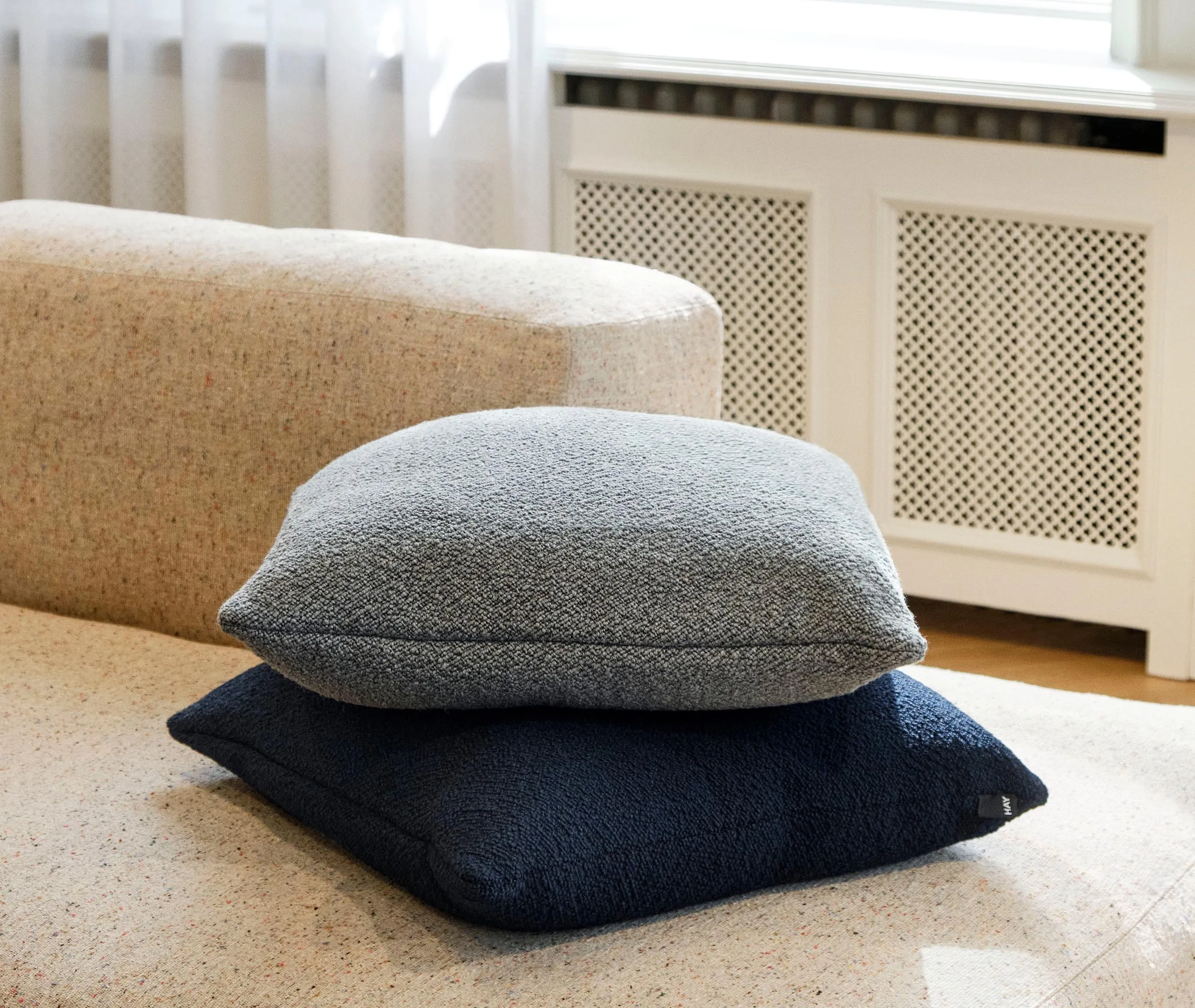 Texture Cushion - Dark Blue, Bouclé