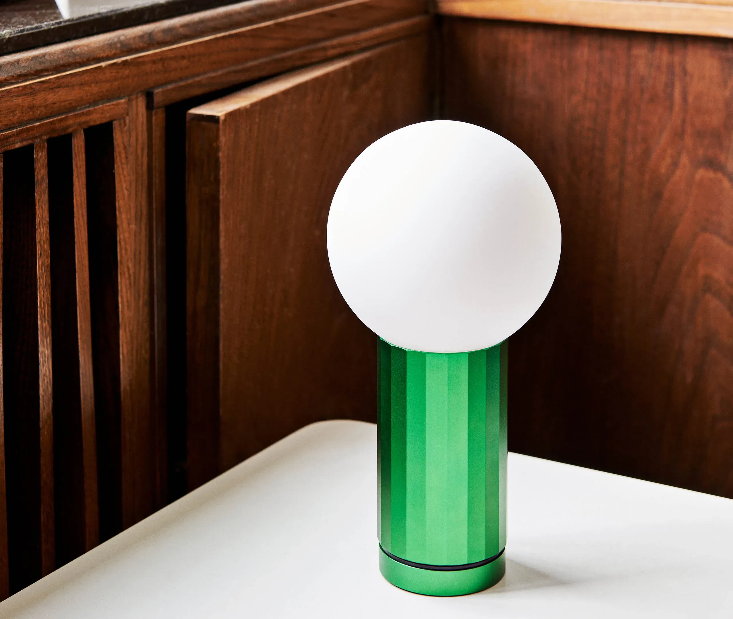 Turn On Table Lamp with Dimmer - Green, Aluminium