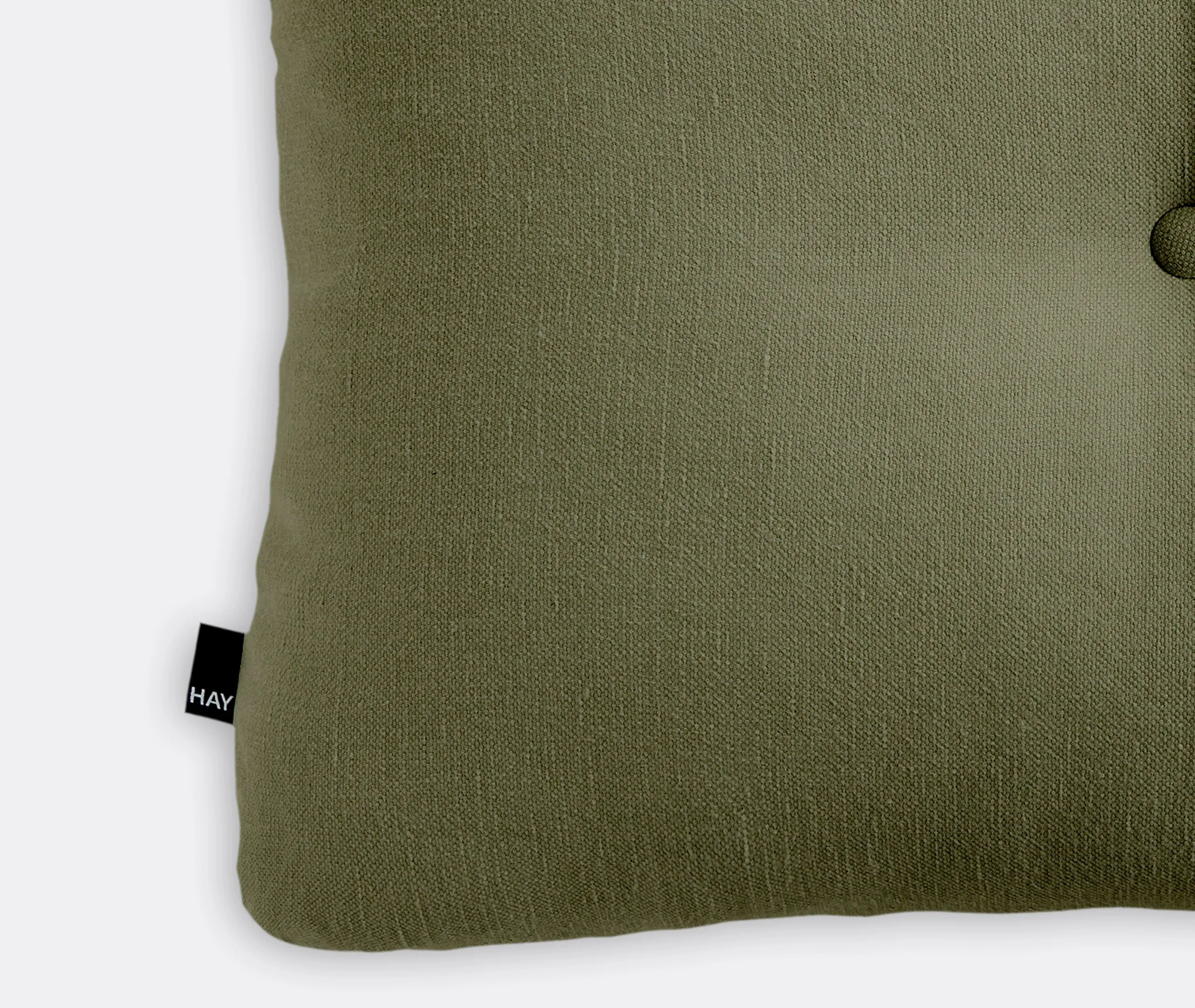 XL Dot Cushion with Button Tuft - Dark Olive
