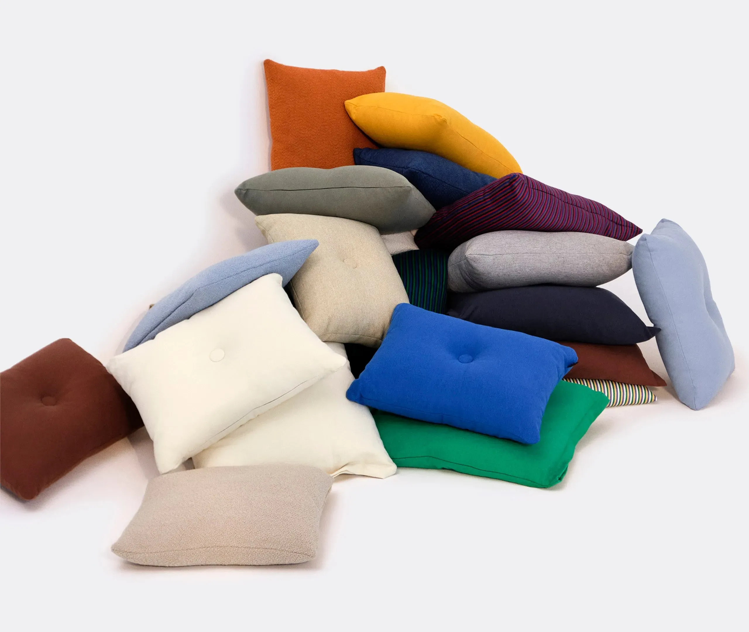 XL Dot Cushion with Button Tuft - Terracotta