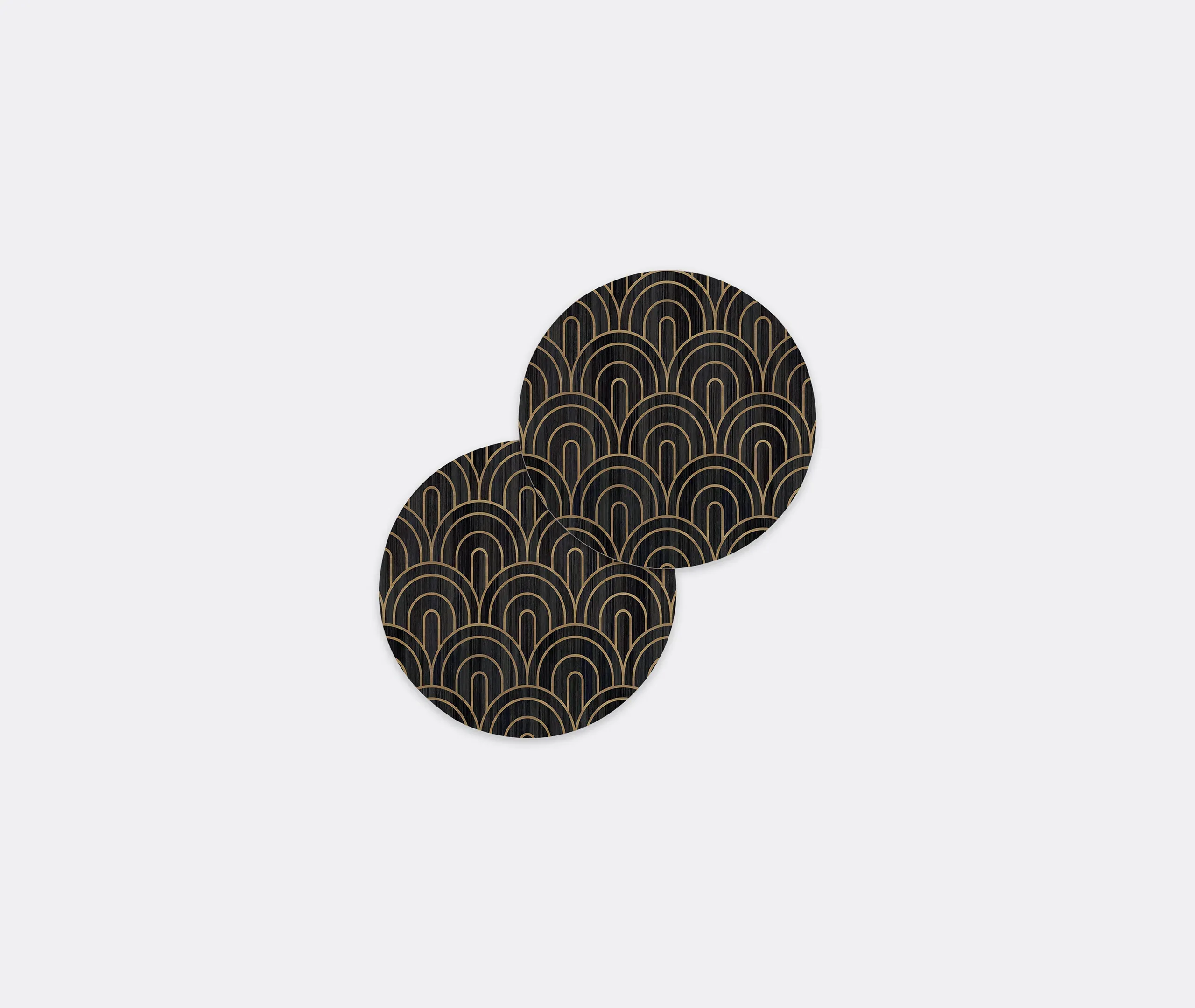 Deco Round Tablemat Set of Two - Noir, Gold Accents image
