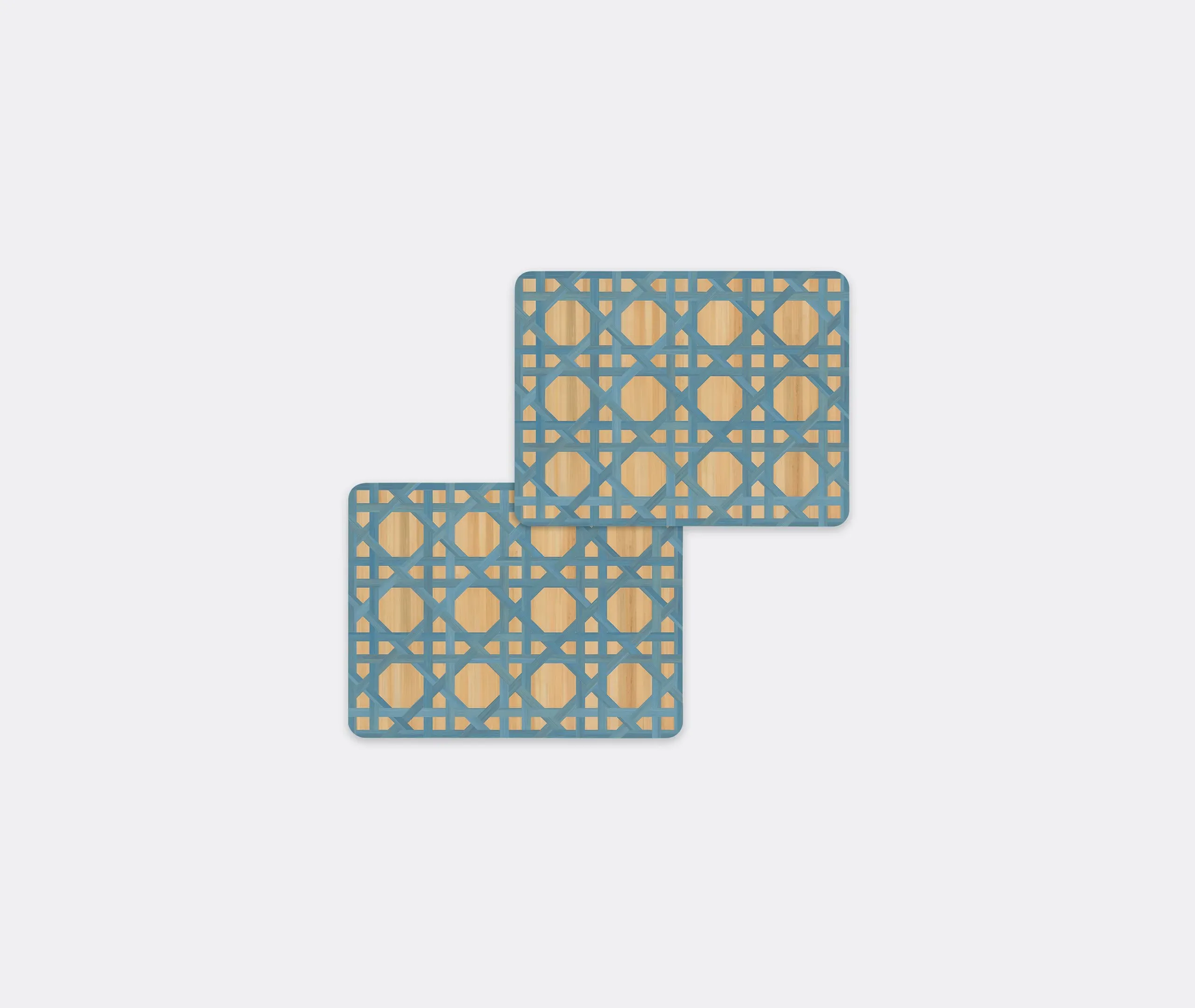 Epoch Rectangular Tablemat Set of Two - Ocean Blue, Eucalyptus