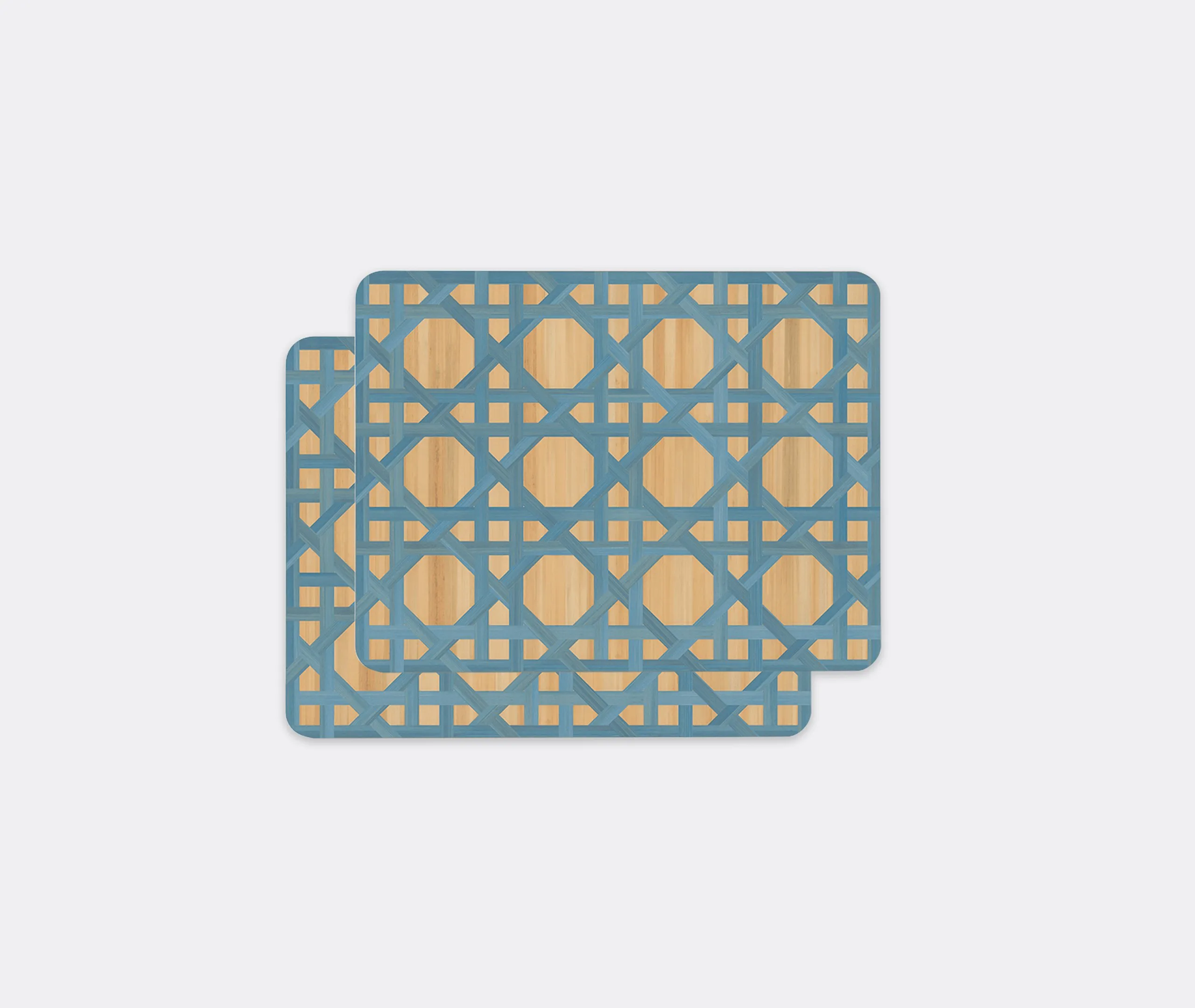 Epoch Rectangular Tablemat Set of Two - Ocean Blue, Eucalyptus