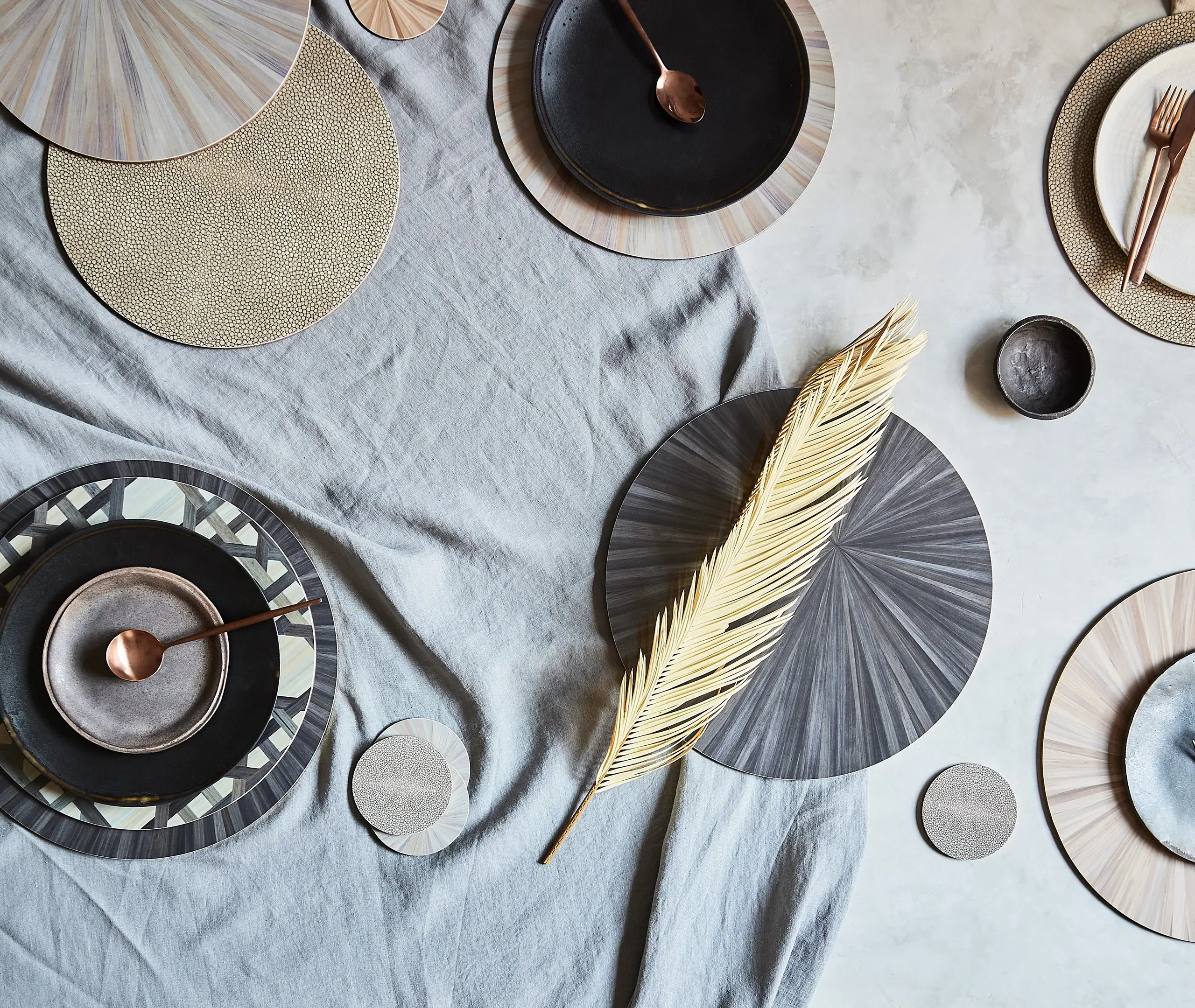 Prestige Round Coaster Set of Four - Mink, Eucalyptus Wood