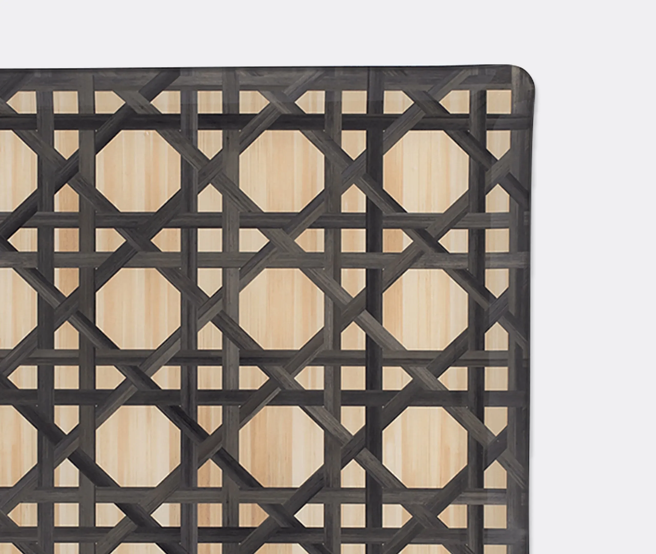 Rectangular Serving Tray with Marquetry - Anthracite