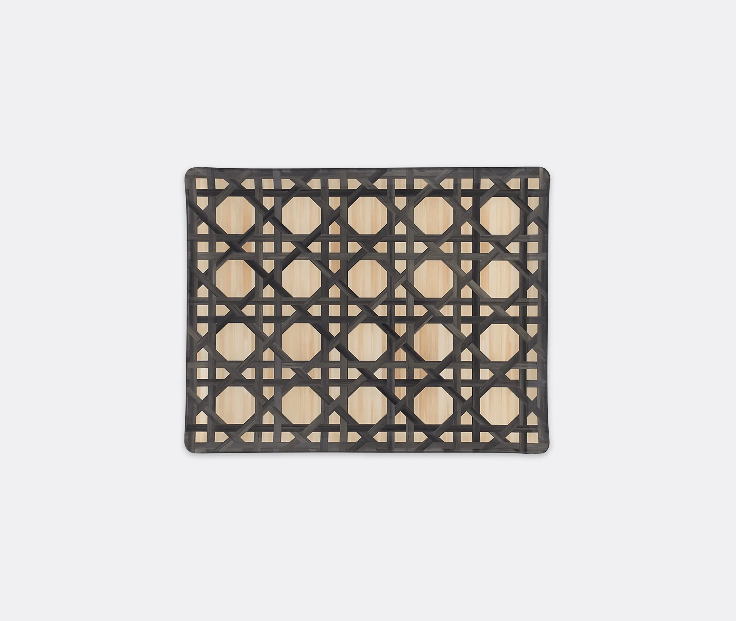 Rectangular Serving Tray with Marquetry - Anthracite image